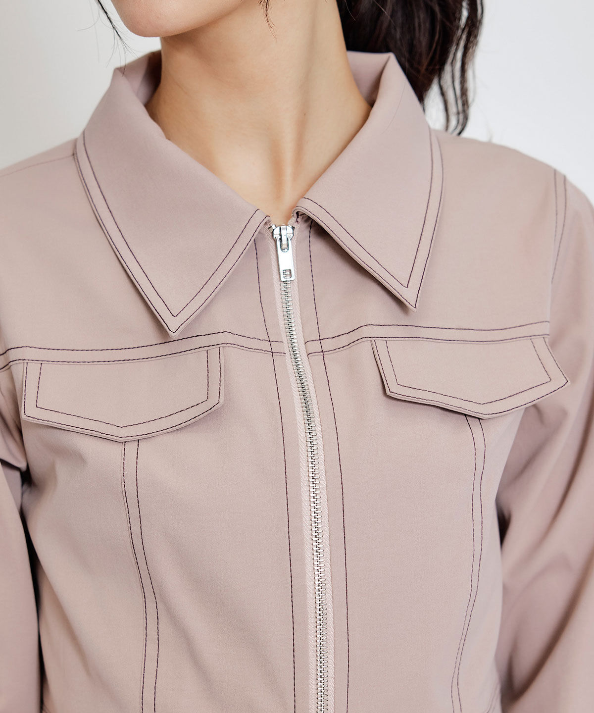 REDYAZEL「バイカラーステッチショートジャケット」|その他|