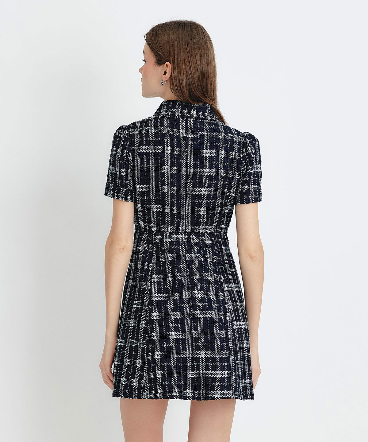 REDYAZEL「サマーツイードチェックシャツミニワンピース」|ワンピース|