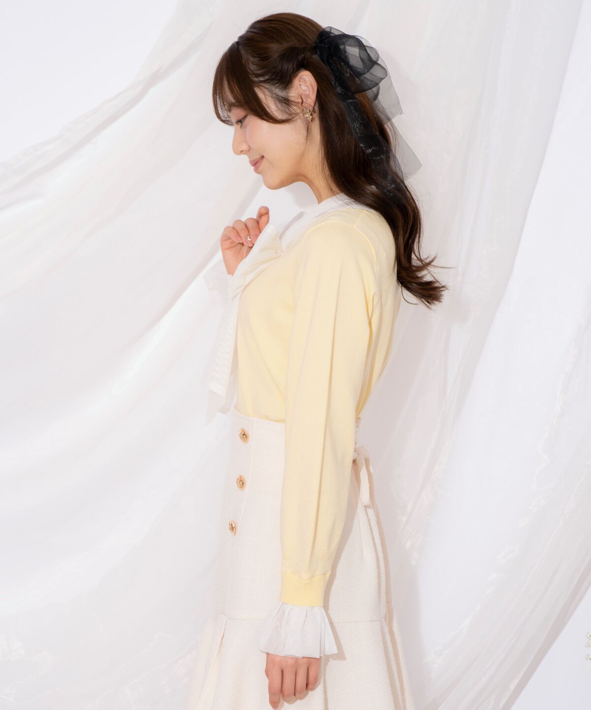 WILLSELECTION「レイヤード風ボウタイニット」|ニット・セーター|