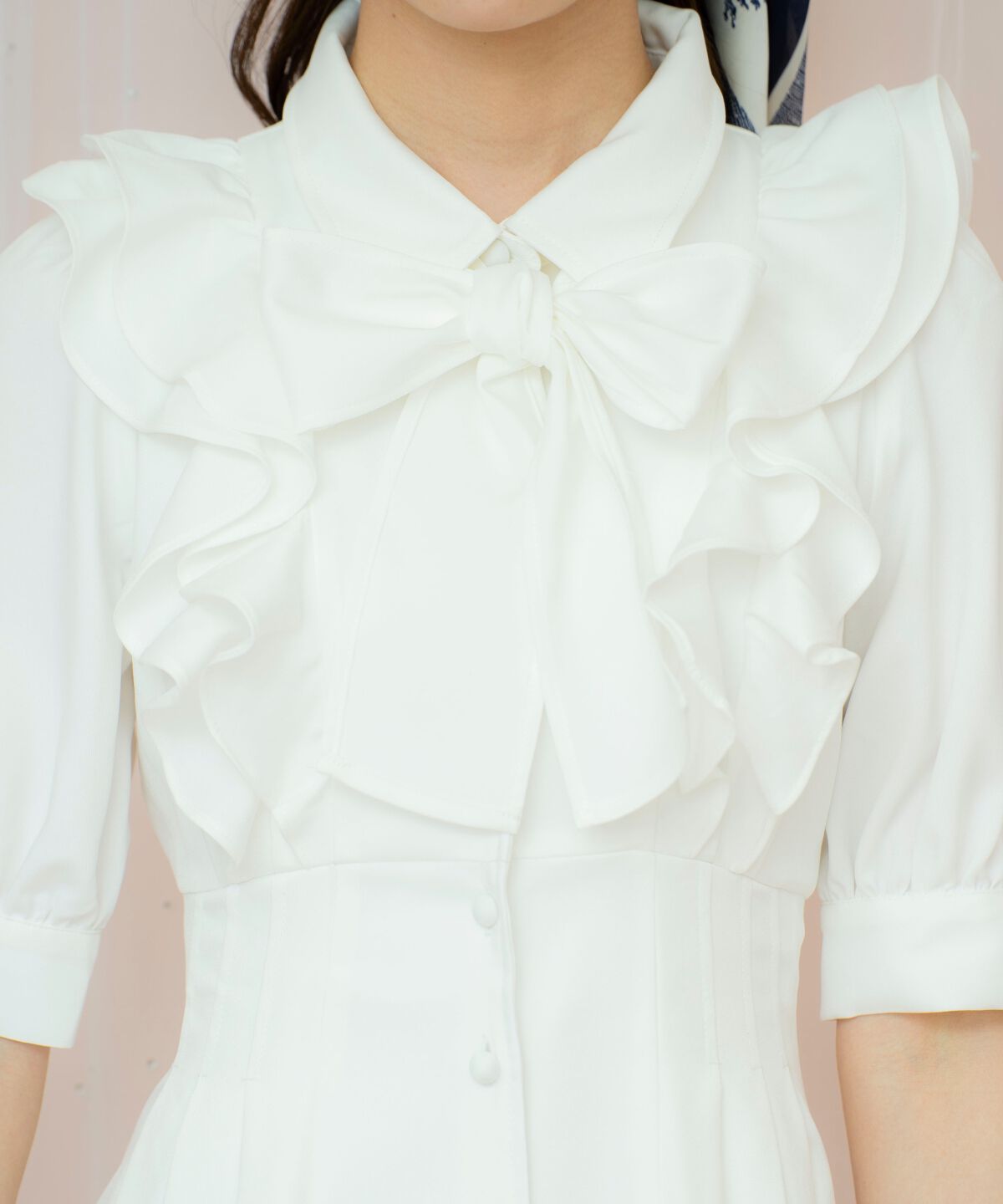 WILLSELECTION「ラッフルリボンタイシャツワンピース」|ワンピース|