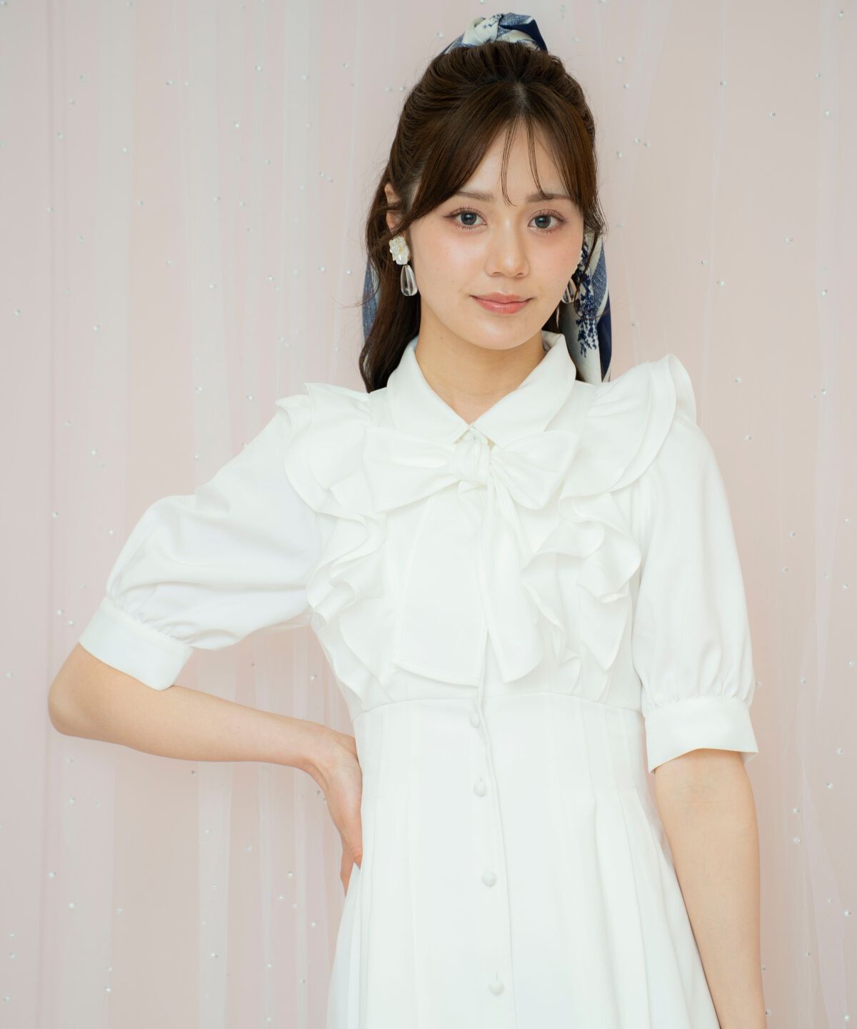 WILLSELECTION「ラッフルリボンタイシャツワンピース」|ワンピース|