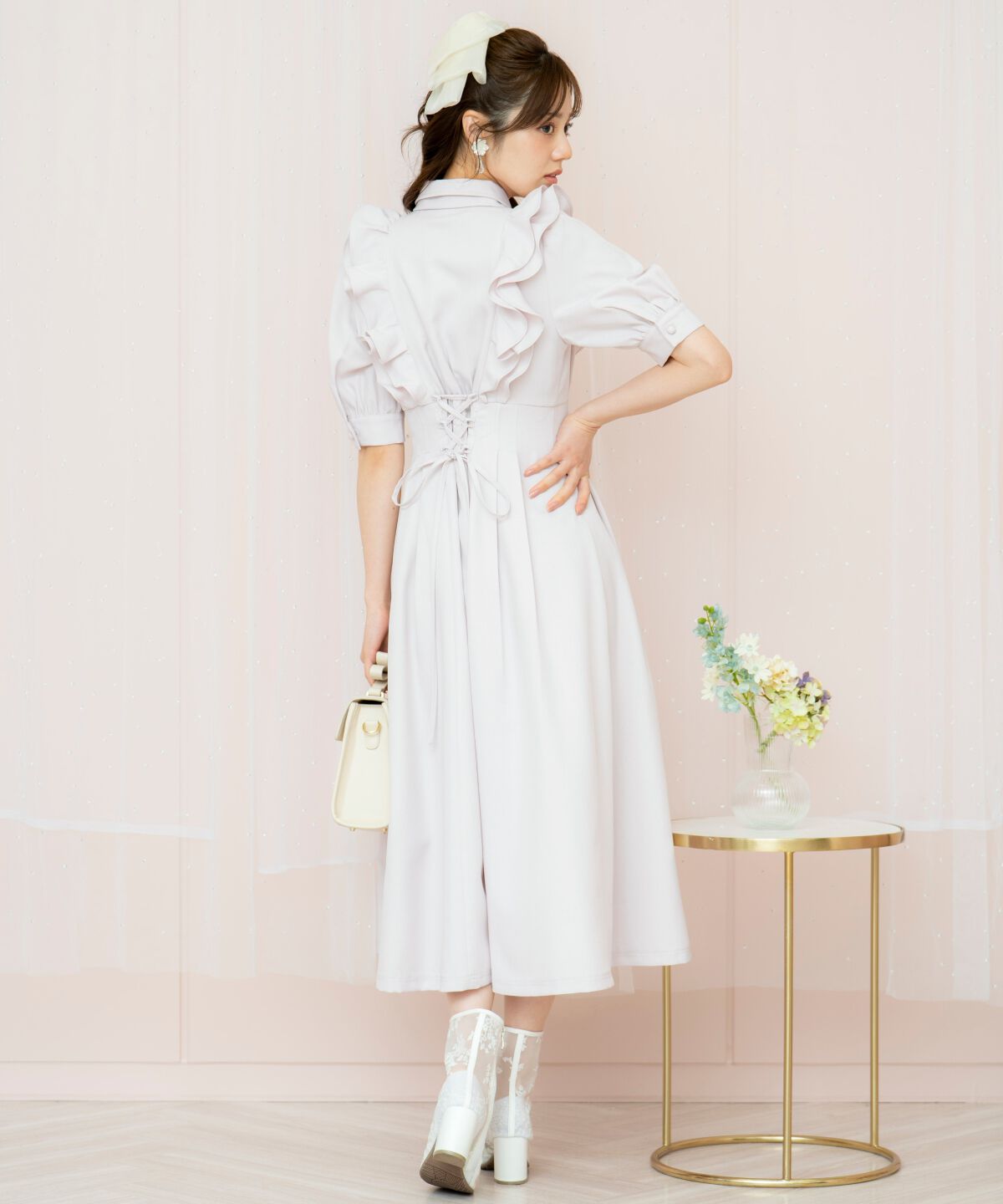 WILLSELECTION「ラッフルリボンタイシャツワンピース」|ワンピース|