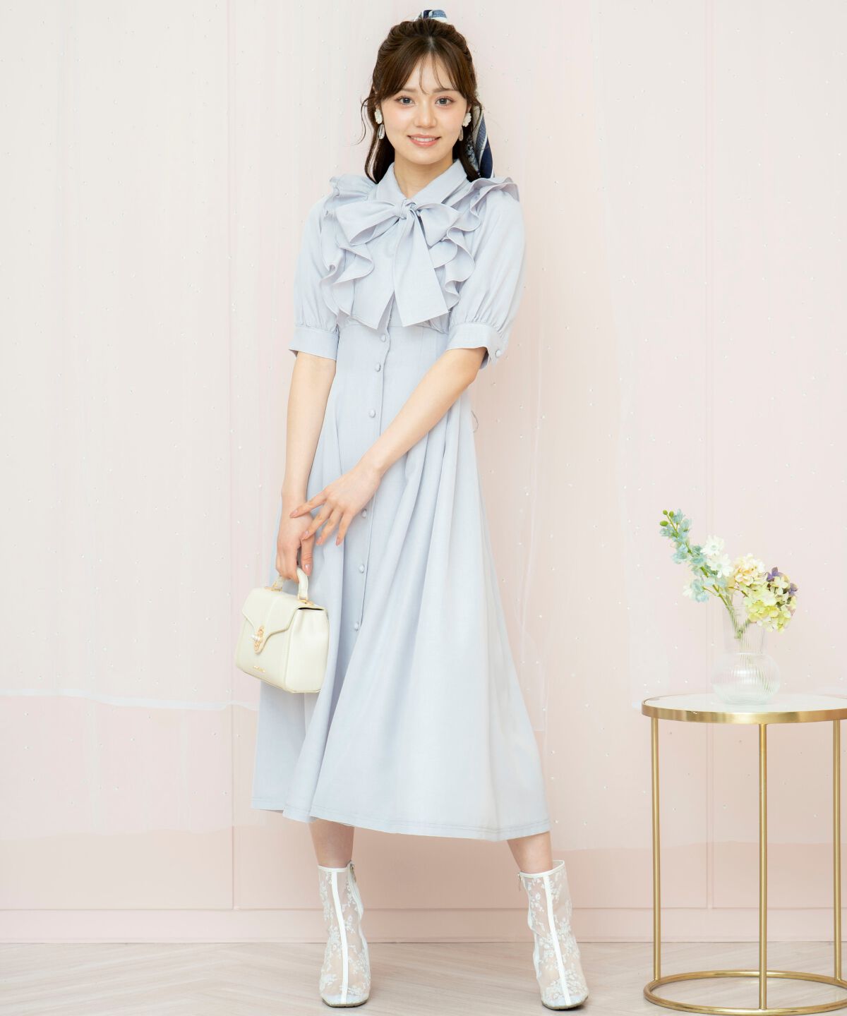 WILLSELECTION「ラッフルリボンタイシャツワンピース」|ワンピース|