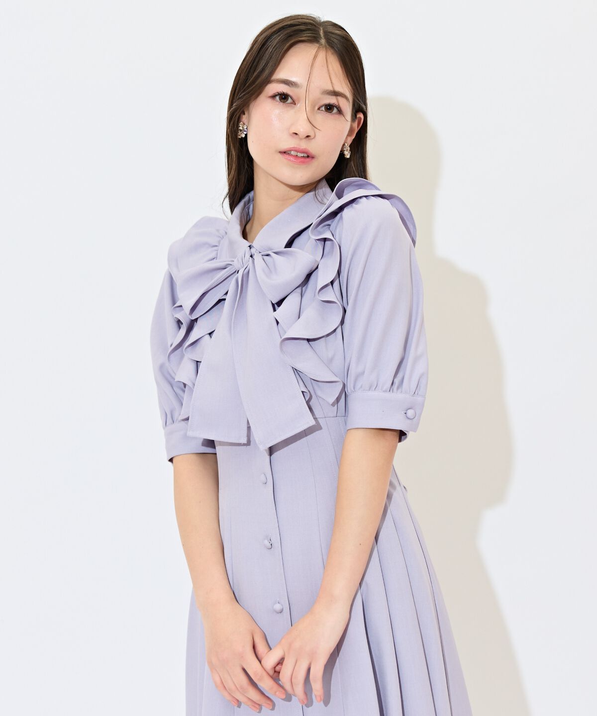 WILLSELECTION「ラッフルリボンタイシャツワンピース」|ワンピース|