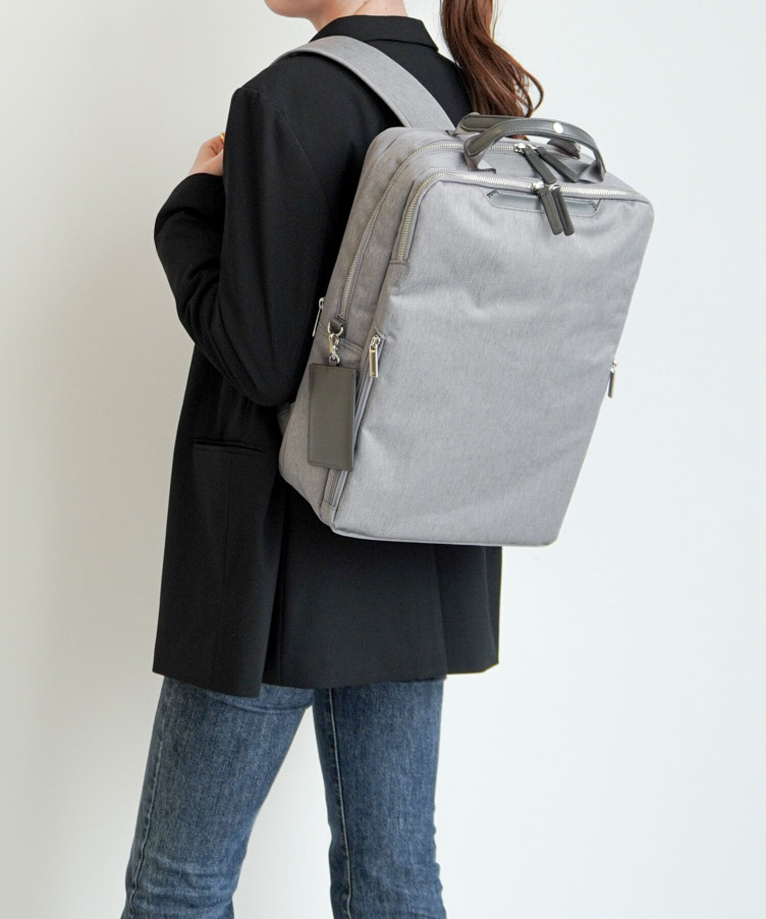 ace.「ace./エース フィッテムヘザー ビジネスリュック  A4 14インチPC収納 17/20L スクエア型 20114」|リュック|グレー