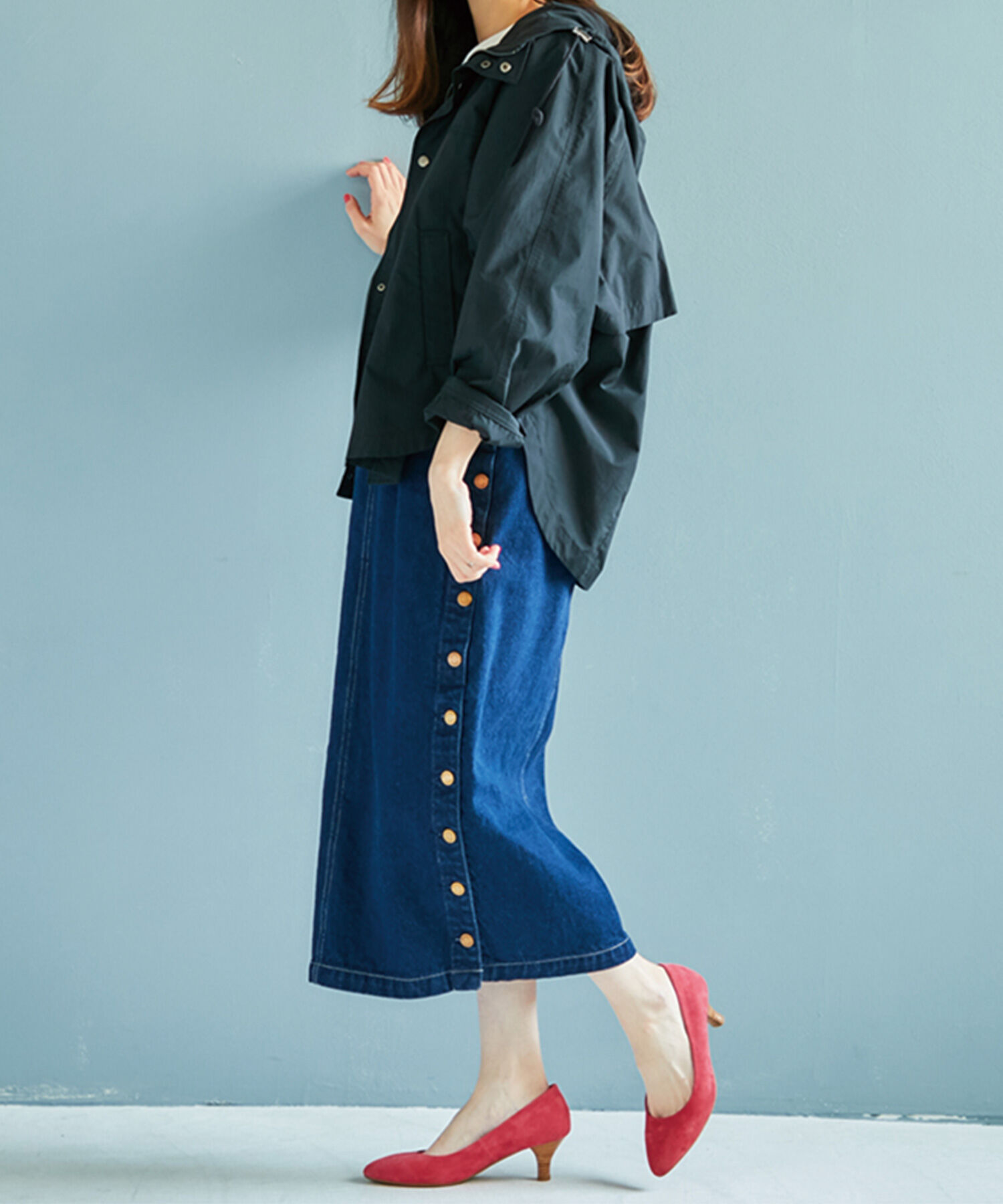 ORiental TRaffic「【アウトレット価格】本革スエードミドルヒールパンプス/R-6003」|パンプス|