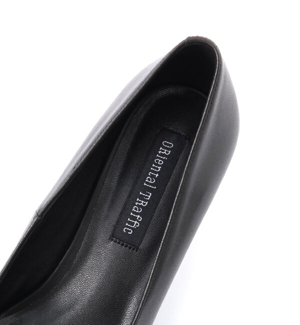 ORiental TRaffic「【本革/通勤/リクルート】スクエアトゥブラックパンプス/R-3103」|パンプス|