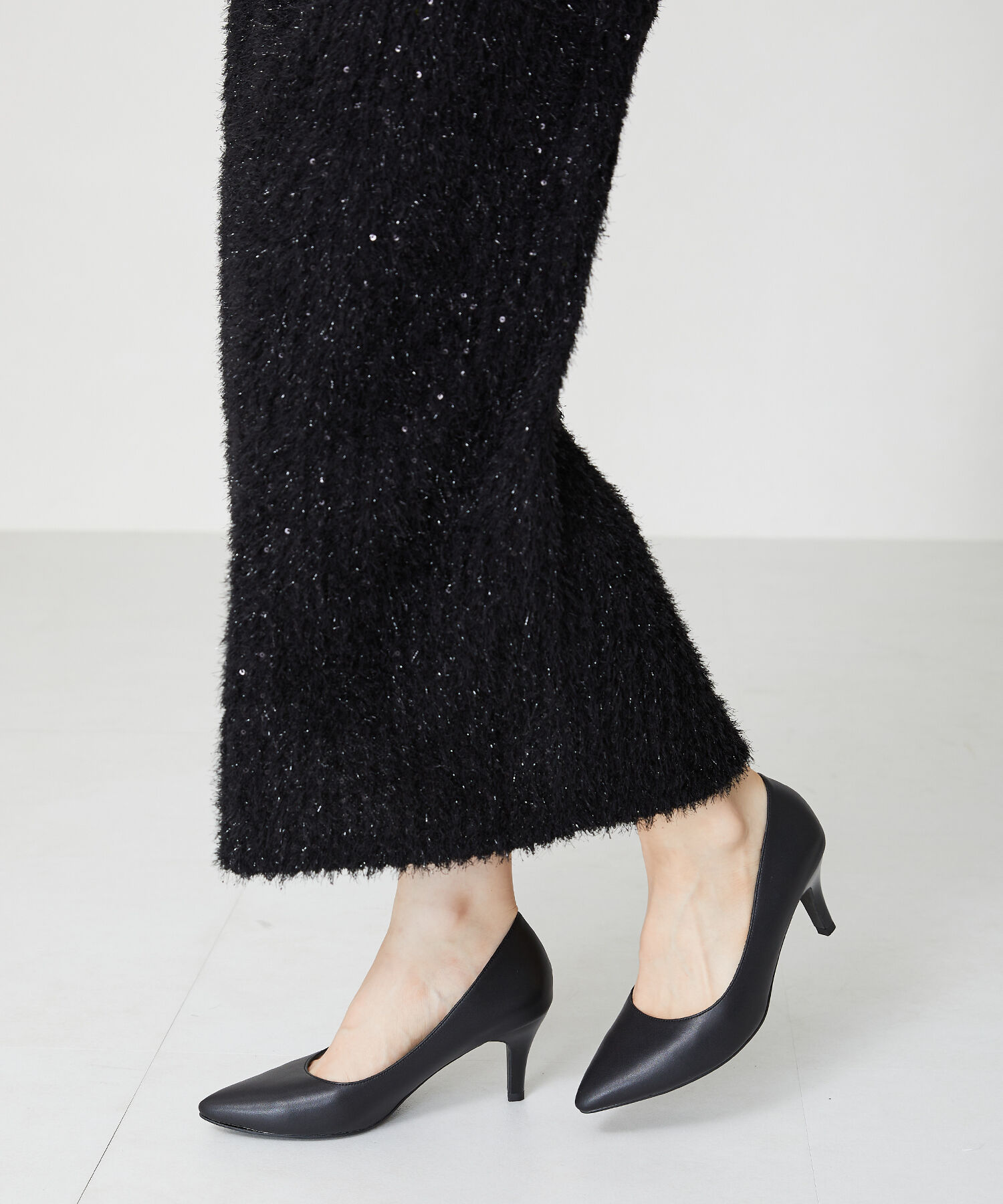 ORiental TRaffic「【跳べるパンプス/シリーズ累計１５０万足突破】 ポインテッドトゥ ヒール パンプス /R-3201 クッション」|パンプス|S.BLACK