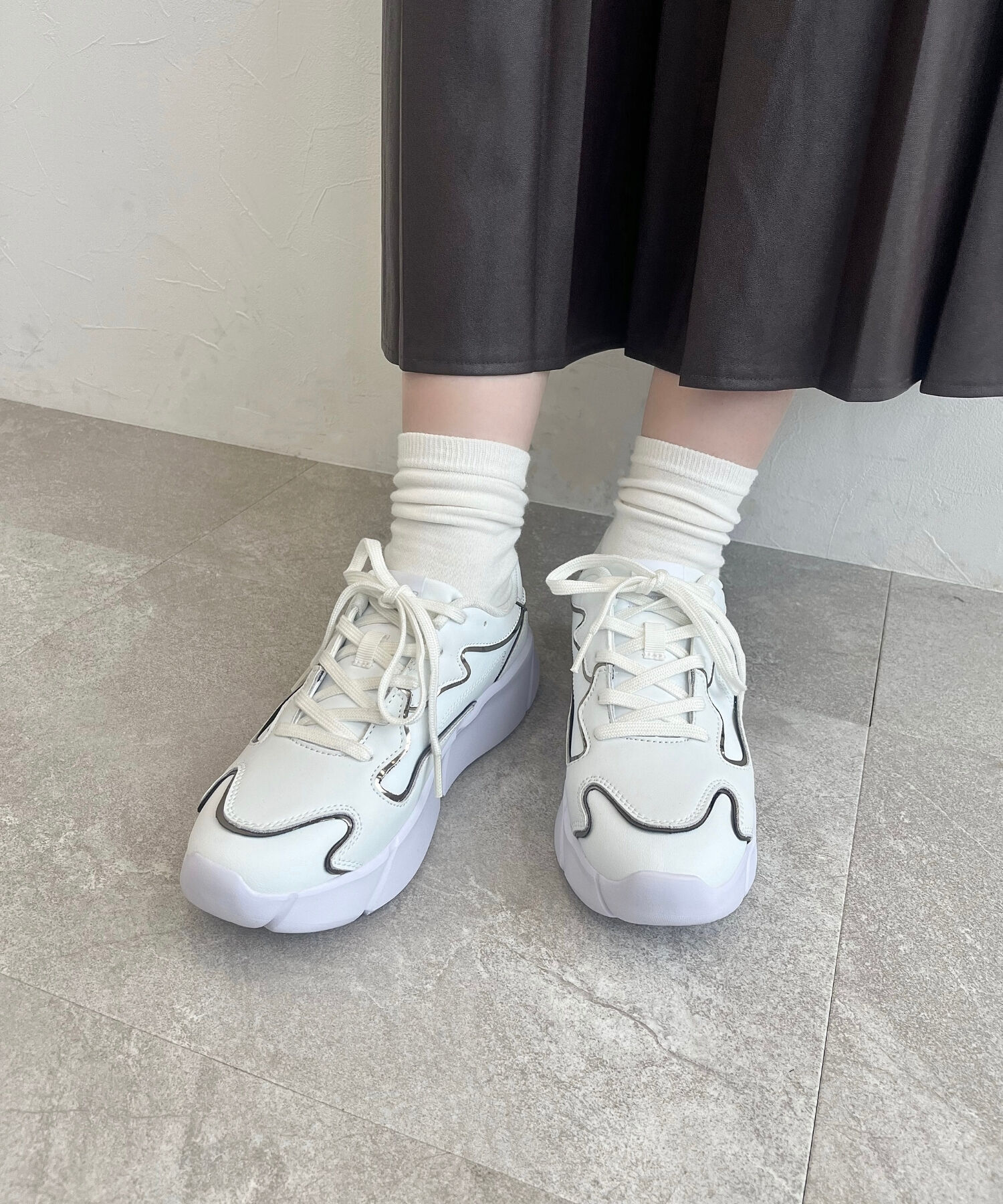 ORiental TRaffic「【トレンド】メタリックライン厚底スニーカー/OT3727」|スニーカー|