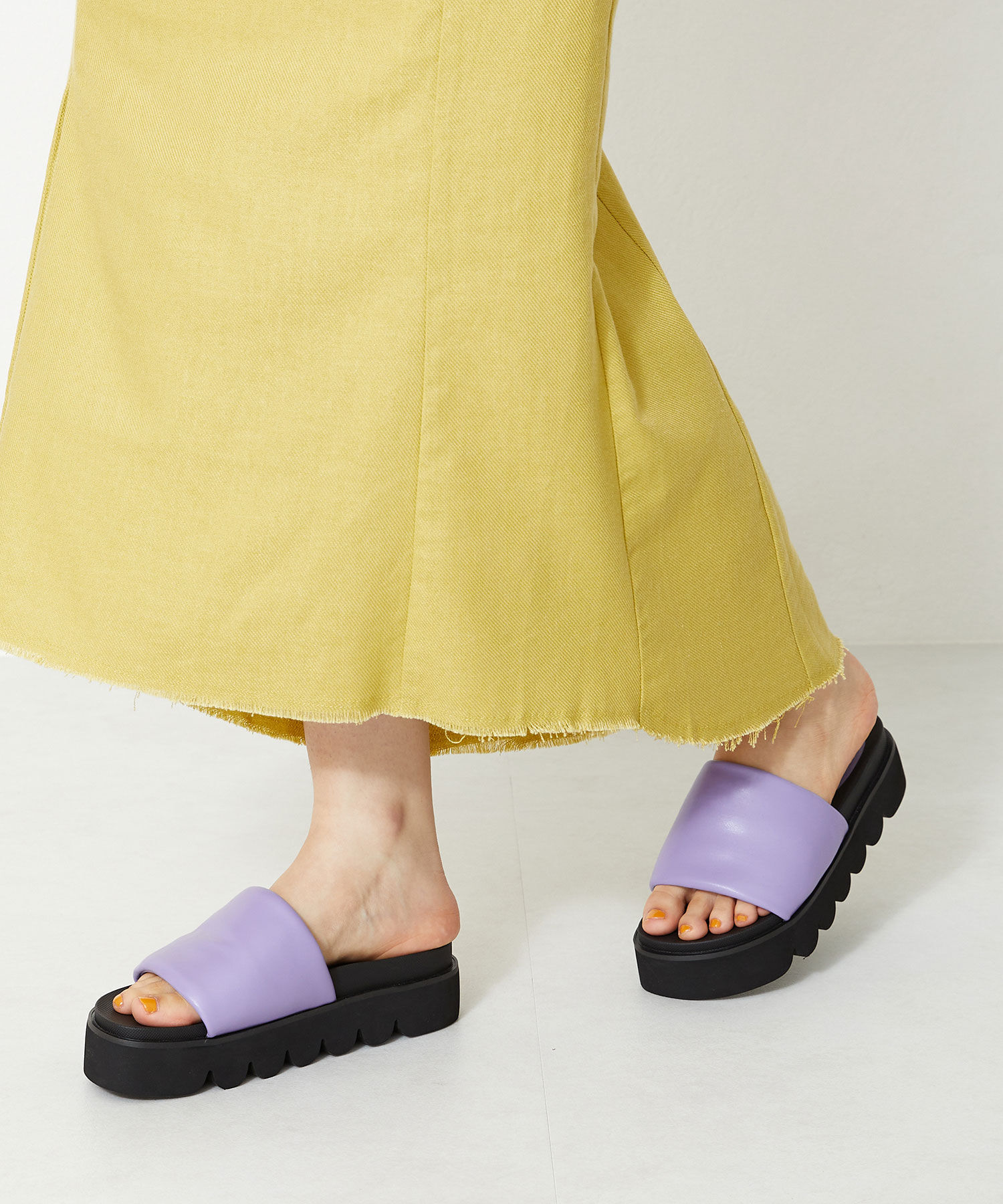 ORiental TRaffic「【アウトレット価格】厚底パデットサンダル/31221」|サンダル|PURPLE