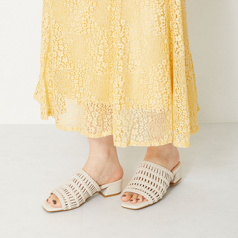 WA Oriental TRaffic「【アウトレット価格】メッシュミュールサンダル/32201 ミュール サンダル トレンド 人気 売れてる」|サンダル|WHITE