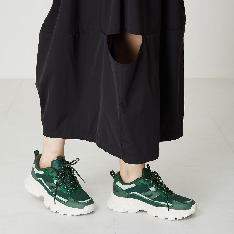 ORiental TRaffic「【アウトレット価格】ストライプシューレース厚底スニーカー/OT3728」|スニーカー|