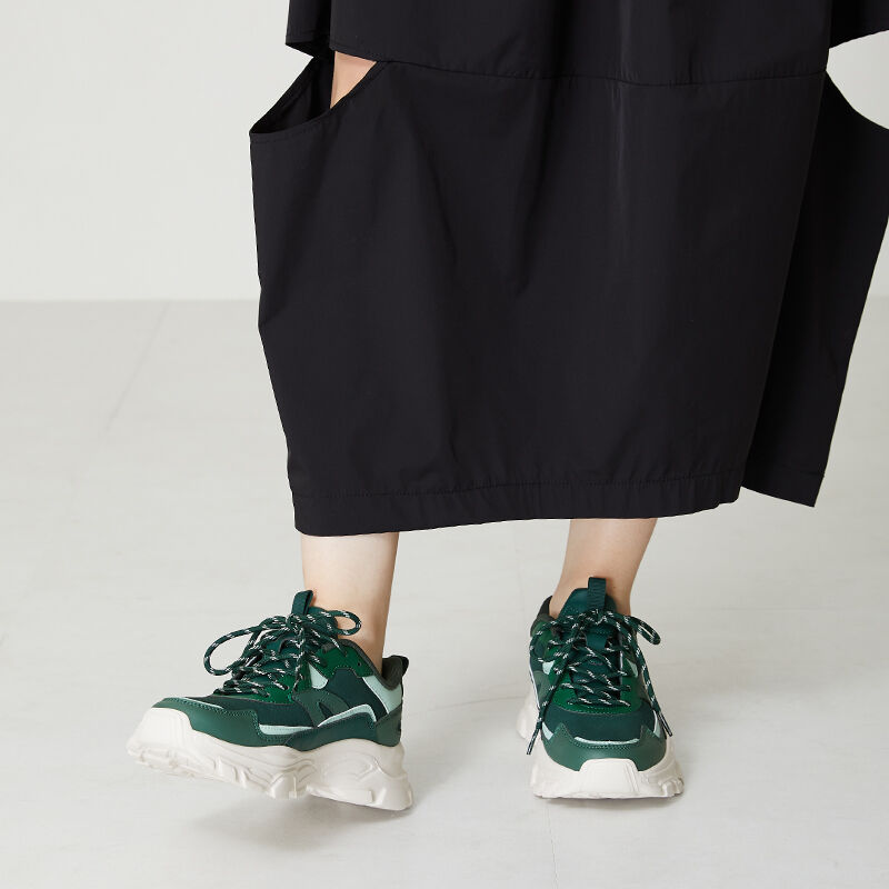 ORiental TRaffic「【アウトレット価格】ストライプシューレース厚底スニーカー/OT3728」|スニーカー|