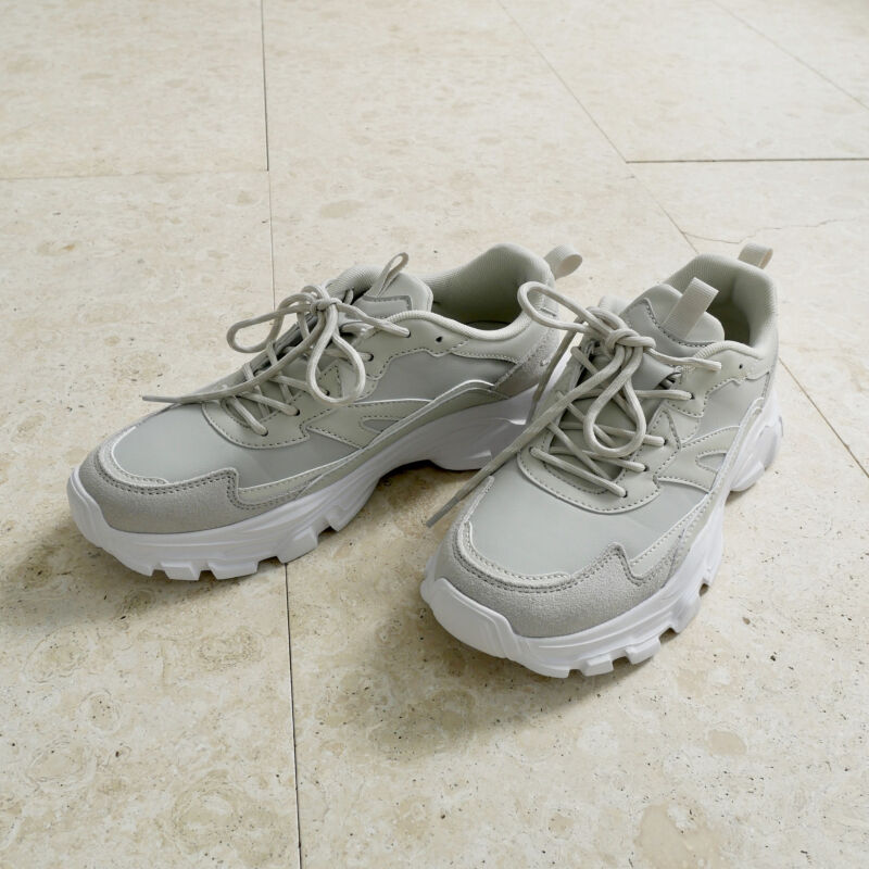 ORiental TRaffic「【アウトレット価格】ストライプシューレース厚底スニーカー/OT3728」|スニーカー|GREY