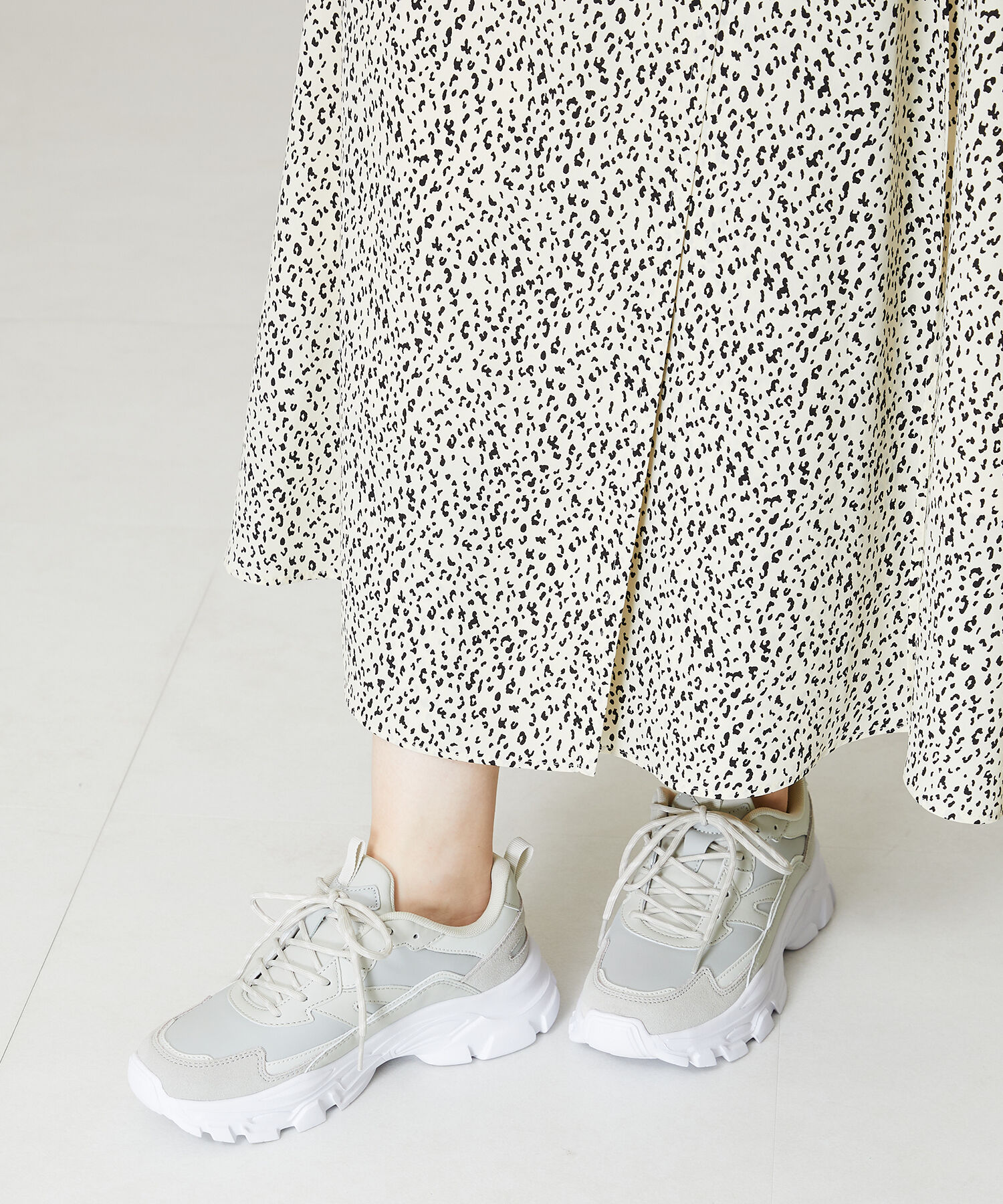 ORiental TRaffic「【アウトレット価格】ストライプシューレース厚底スニーカー/OT3728」|スニーカー|