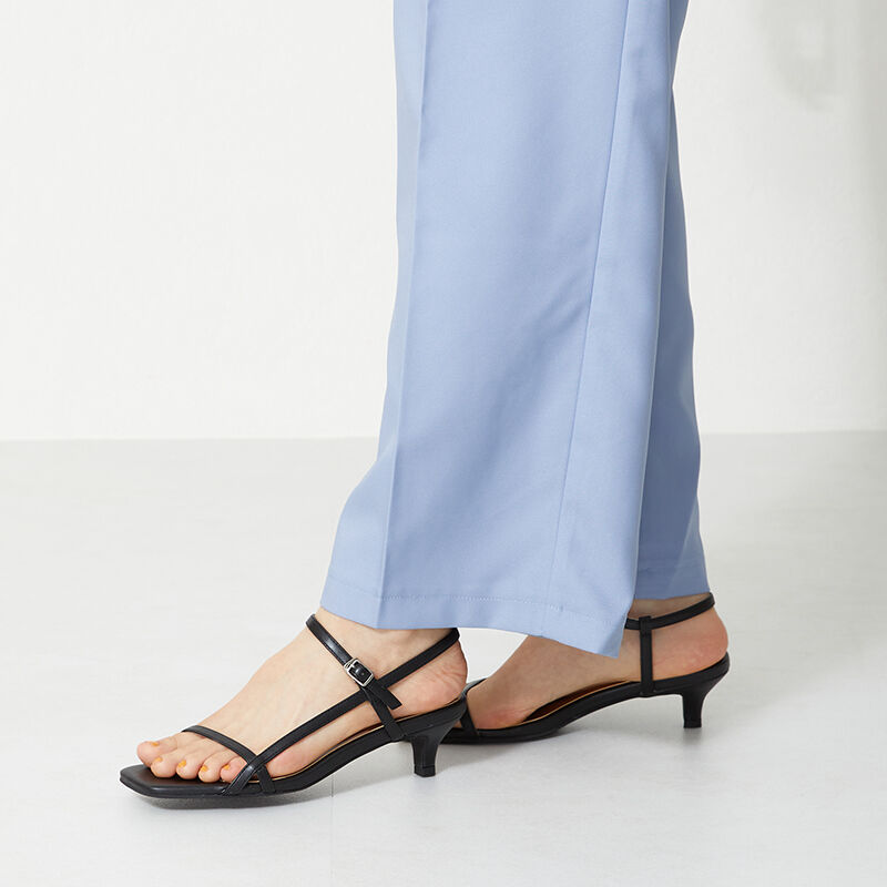 ORiental TRaffic「【トレンド】アシンメトリーナローストラップサンダル/31230 サンダル ヒール5.2cm」|サンダル|