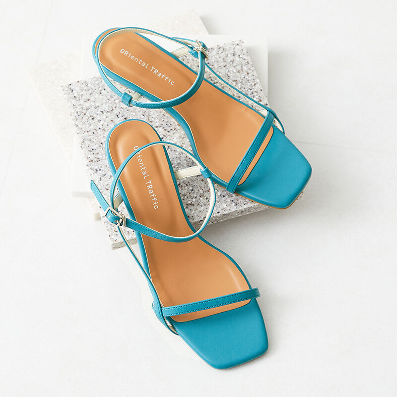 ORiental TRaffic「【トレンド】アシンメトリーナローストラップサンダル/31230 サンダル ヒール5.2cm」|サンダル|