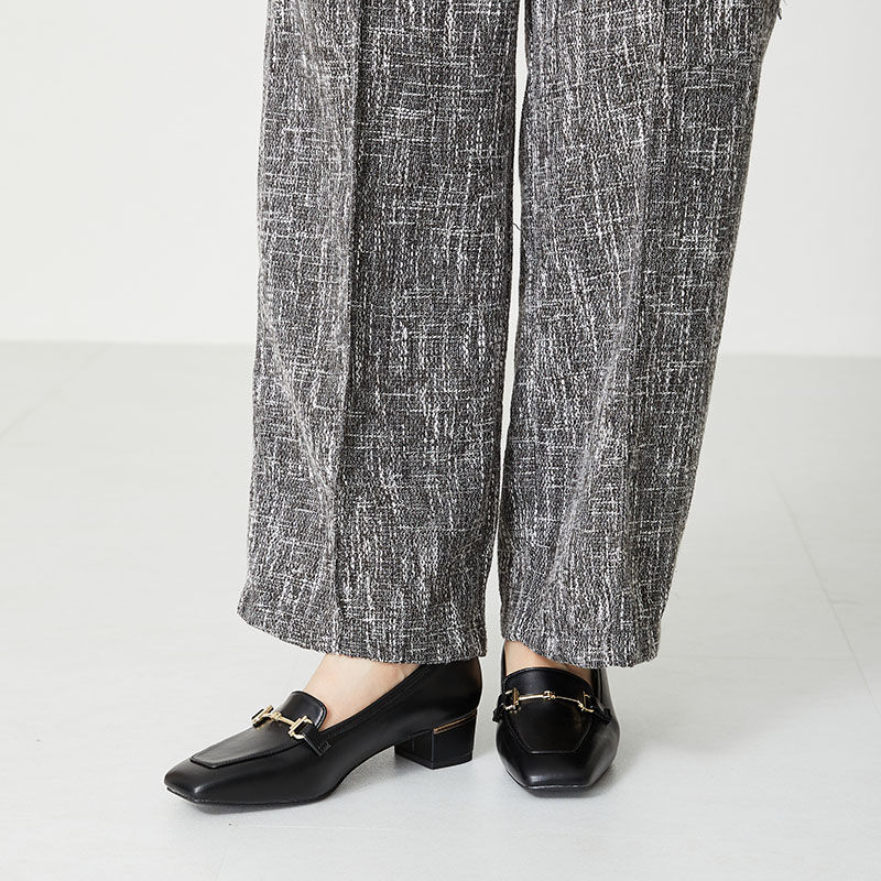 WA Oriental TRaffic「【定番】メタリックラインビットヒールローファー/32303 ローファー 人気 売れてる クッション」|パンプス|BLACK