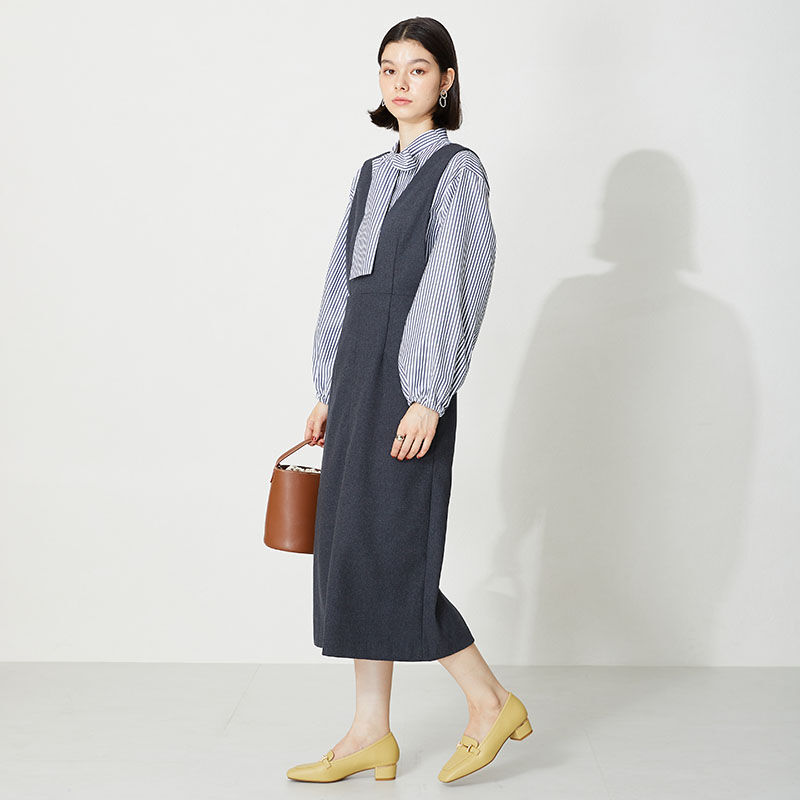 WA Oriental TRaffic「【定番】メタリックラインビットヒールローファー/32303 ローファー 人気 売れてる クッション」|パンプス|