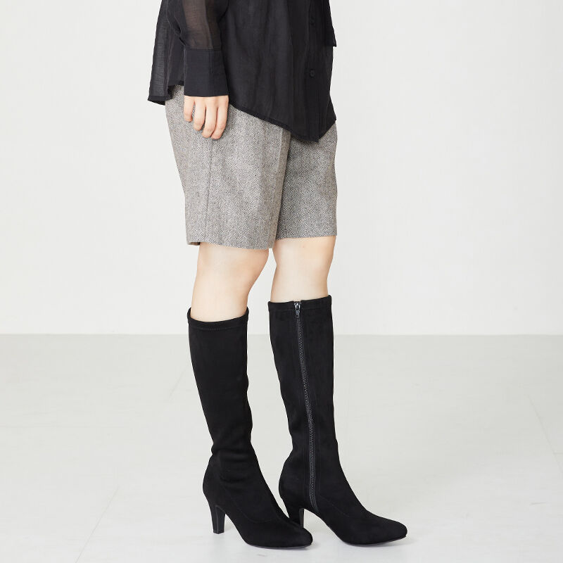 ORiental TRaffic「アーモンドトゥ ロングブーツ /31507 ストレッチ 美脚」|ロングブーツ|