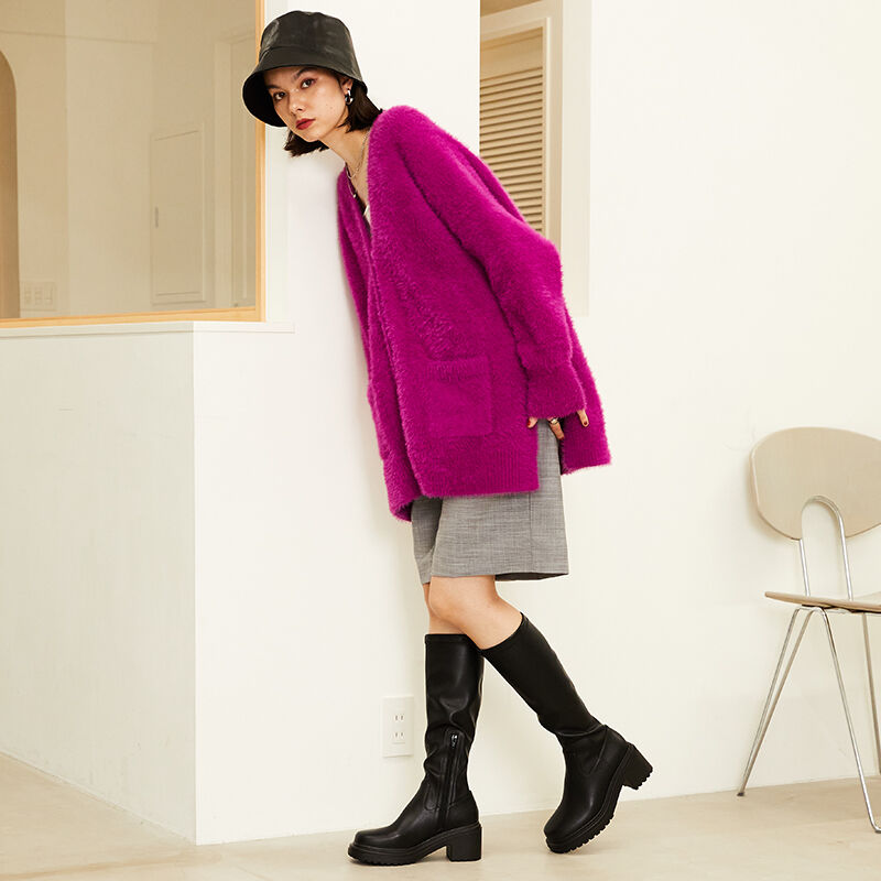 ORiental TRaffic「厚底 ストレッチ ヒール ロングブーツ /31514 ヒール7.5ｃｍ 美脚」|ロングブーツ|