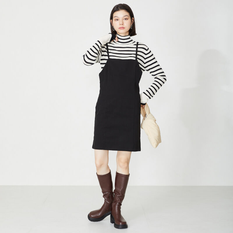 ORiental TRaffic「厚底 ストレッチ ヒール ロングブーツ /31514 ヒール7.5ｃｍ 美脚」|ロングブーツ|