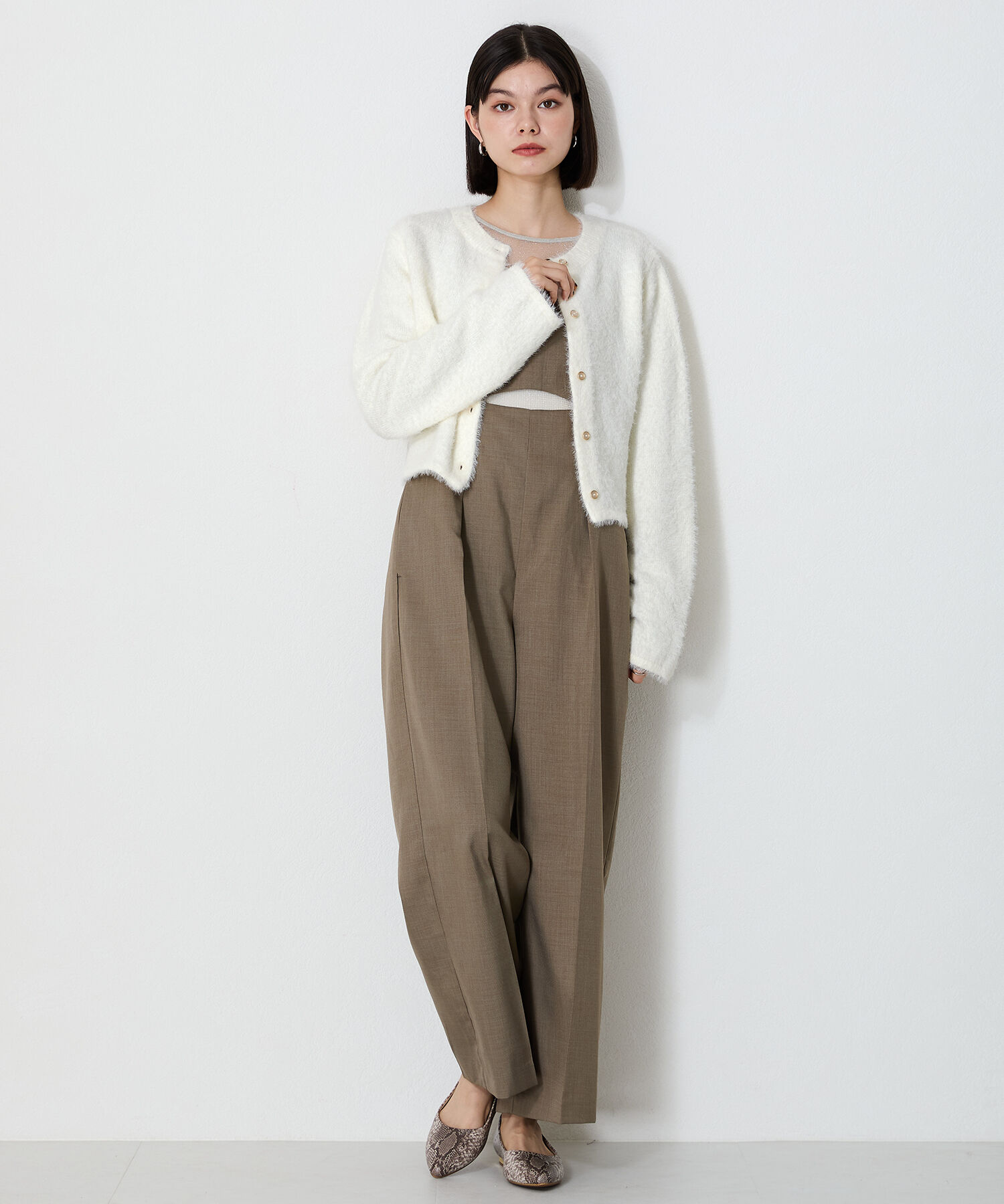 ORiental TRaffic「クロップドシャギーニットカーディガン」|ニット・セーター|