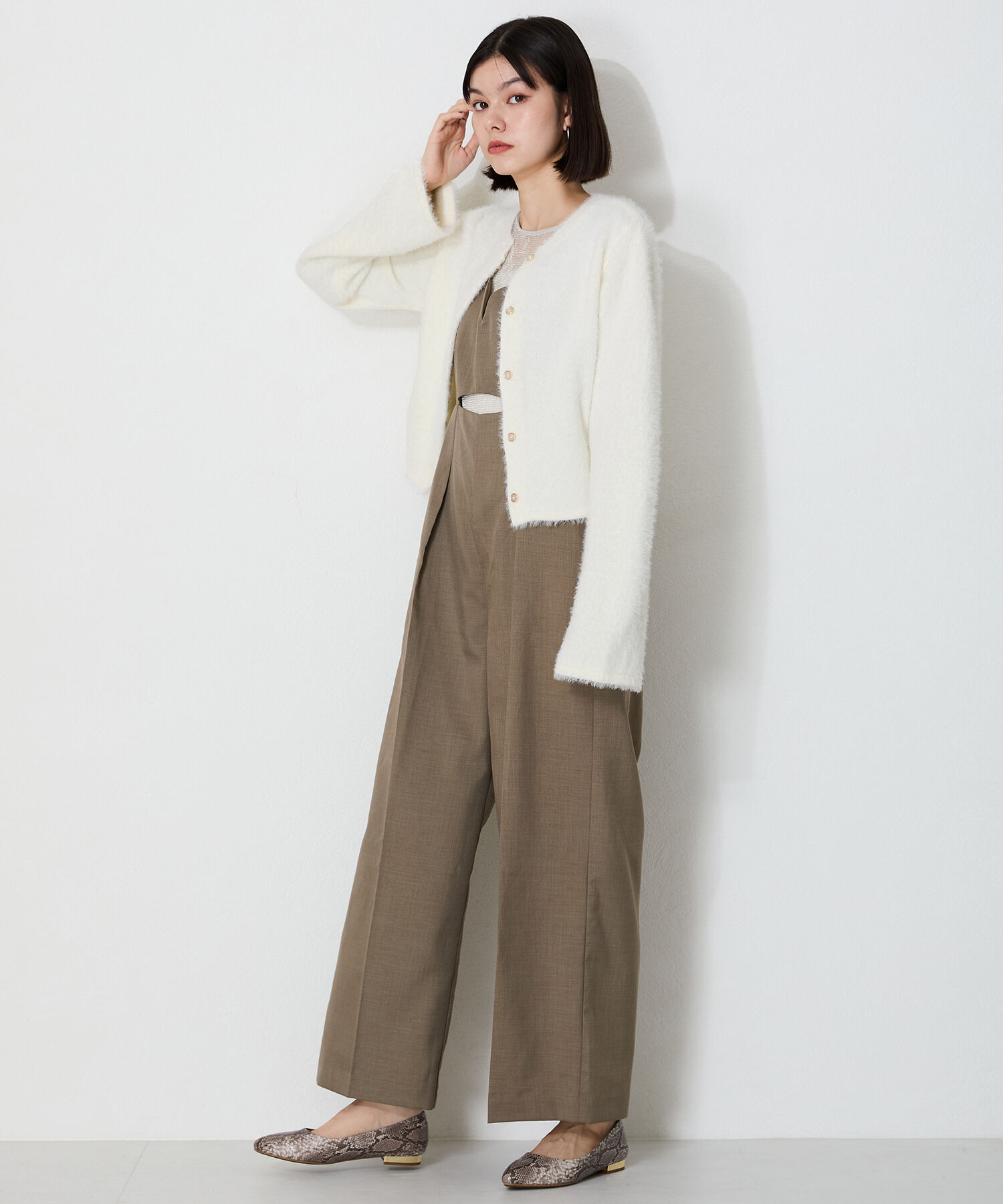 ORiental TRaffic「クロップドシャギーニットカーディガン」|ニット・セーター|