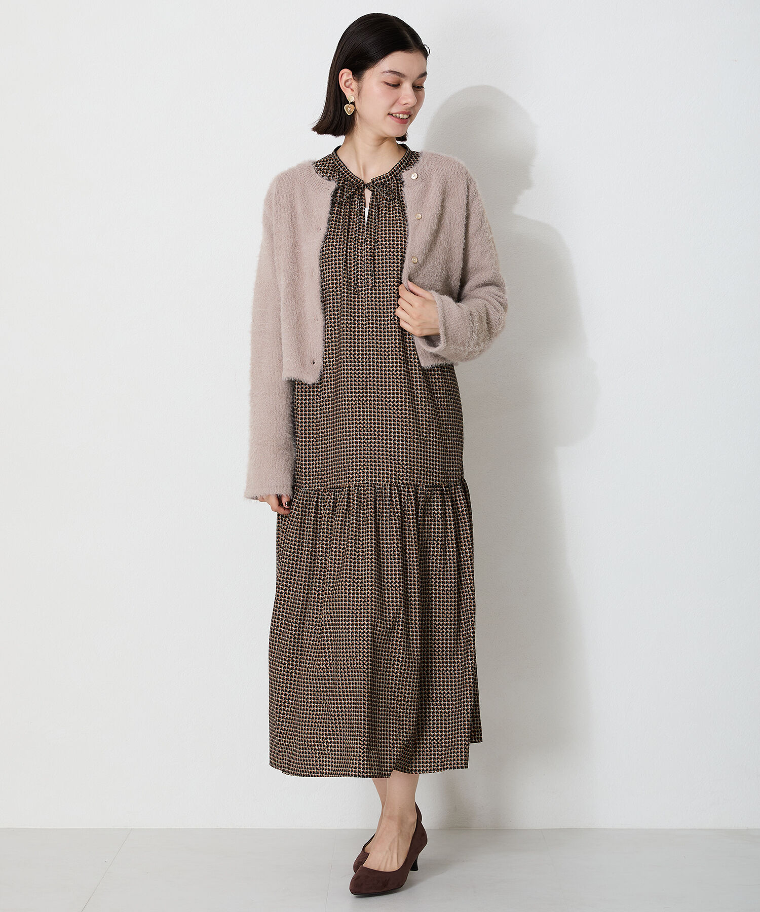 ORiental TRaffic「クロップドシャギーニットカーディガン」|ニット・セーター|