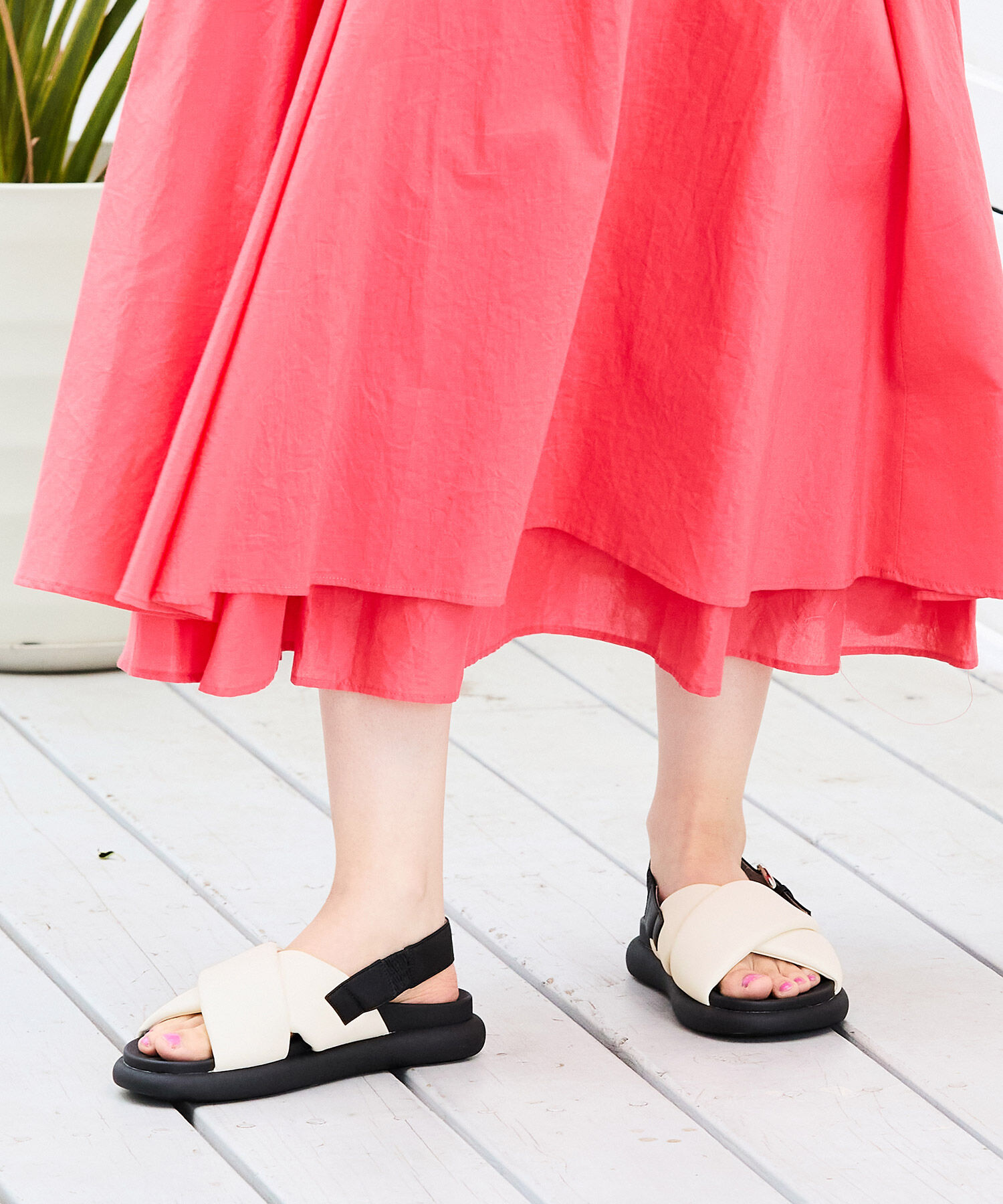 ORiental TRaffic「クロスベルトコンフォートサンダル/41240 サンダル フラット フィット 人気 売れてる トレンド」|サンダル|