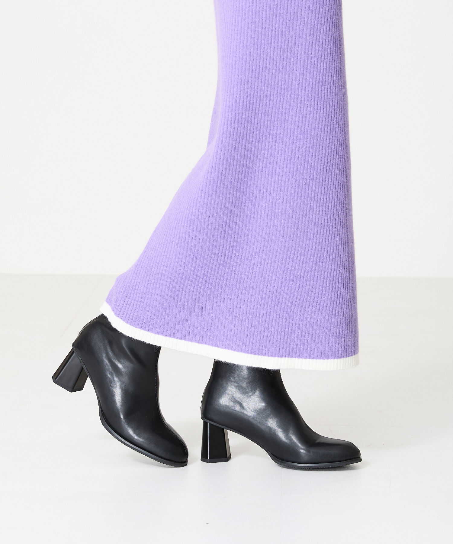 ORiental TRaffic「変形 ヒール ラウンドトゥ ショートブーツ /41405 太ヒール ヒール6.3ｃｍ」|ショートブーツ|