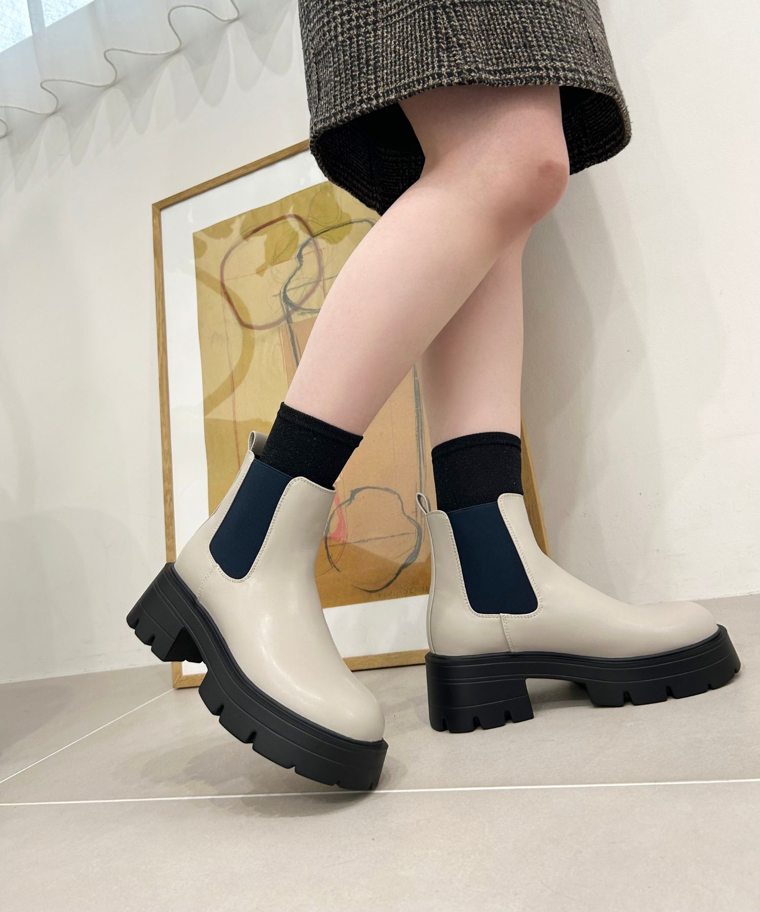 ORiental TRaffic「厚底 ヒール サイド ゴア ブーツ /41410」|ショートブーツ|