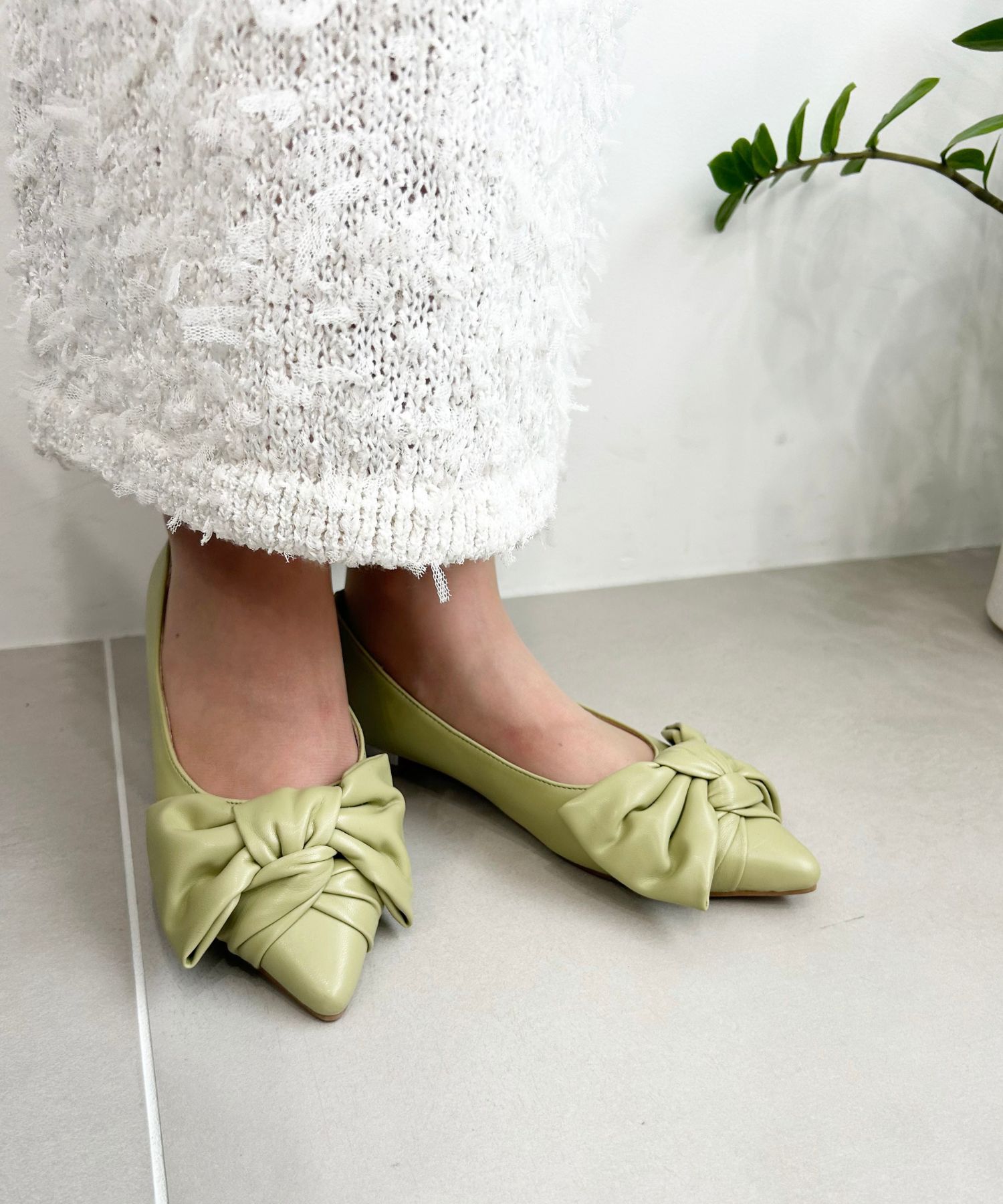 ORiental TRaffic「ビッグリボン フラット パンプス /41302 」|パンプス|GREEN