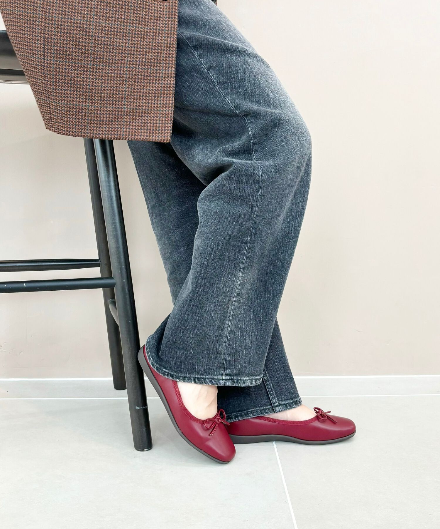 ORiental TRaffic「【WEB限定】 スクエアトゥ バレエシューズ /R-4009 フラット 軽い  厚手クッション」|パンプス|