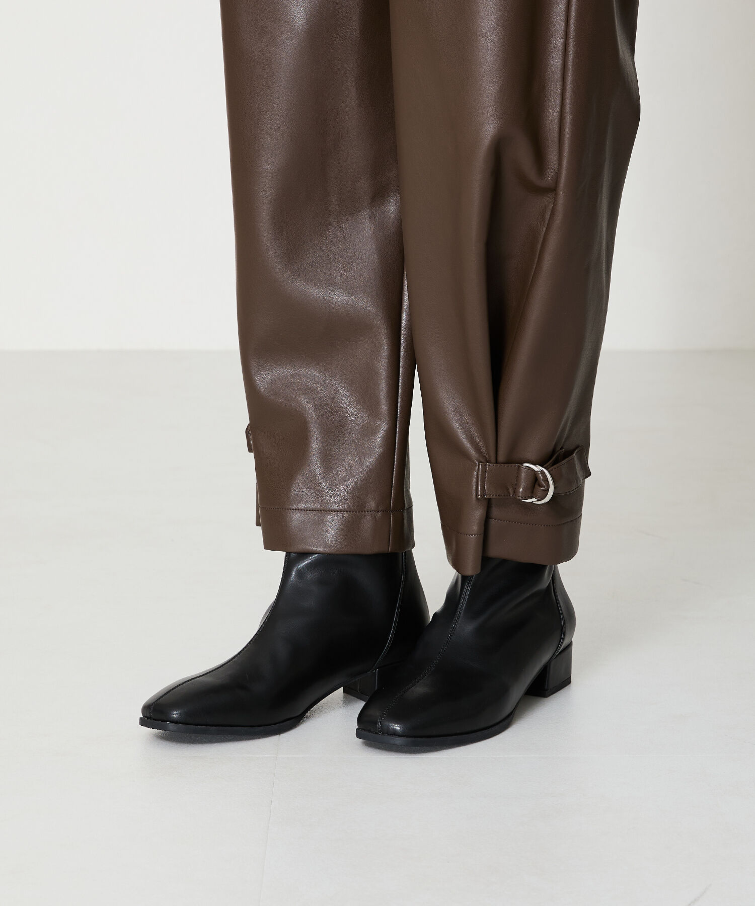 WA Oriental TRaffic「バック ジップ スクエアトゥ ストレッチ ブーツ /42403」|ショートブーツ|