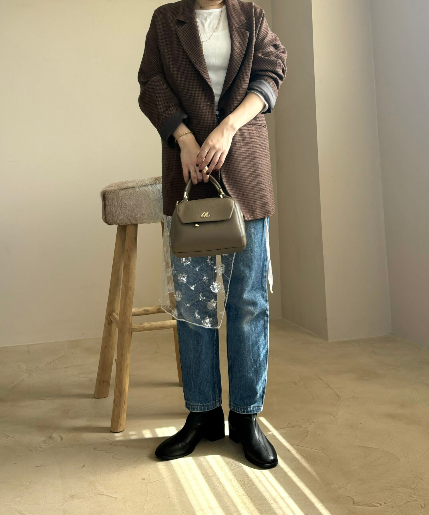 WA Oriental TRaffic「バック ジップ スクエアトゥ ストレッチ ブーツ /42403」|ショートブーツ|