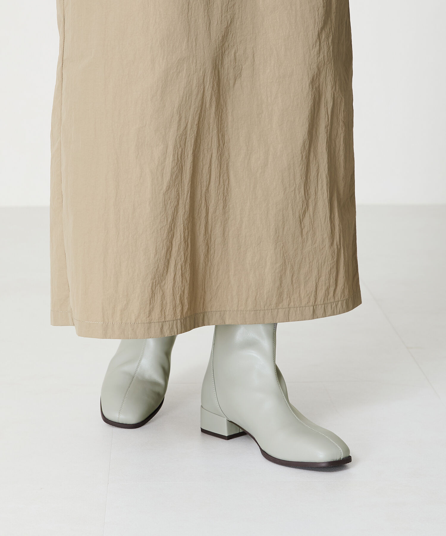 WA Oriental TRaffic「バック ジップ スクエアトゥ ストレッチ ブーツ /42403」|ショートブーツ|