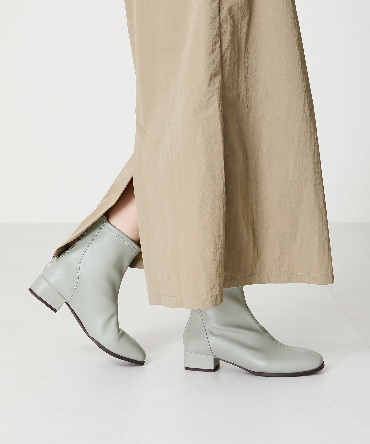 WA Oriental TRaffic「バック ジップ スクエアトゥ ストレッチ ブーツ /42403」|ショートブーツ|