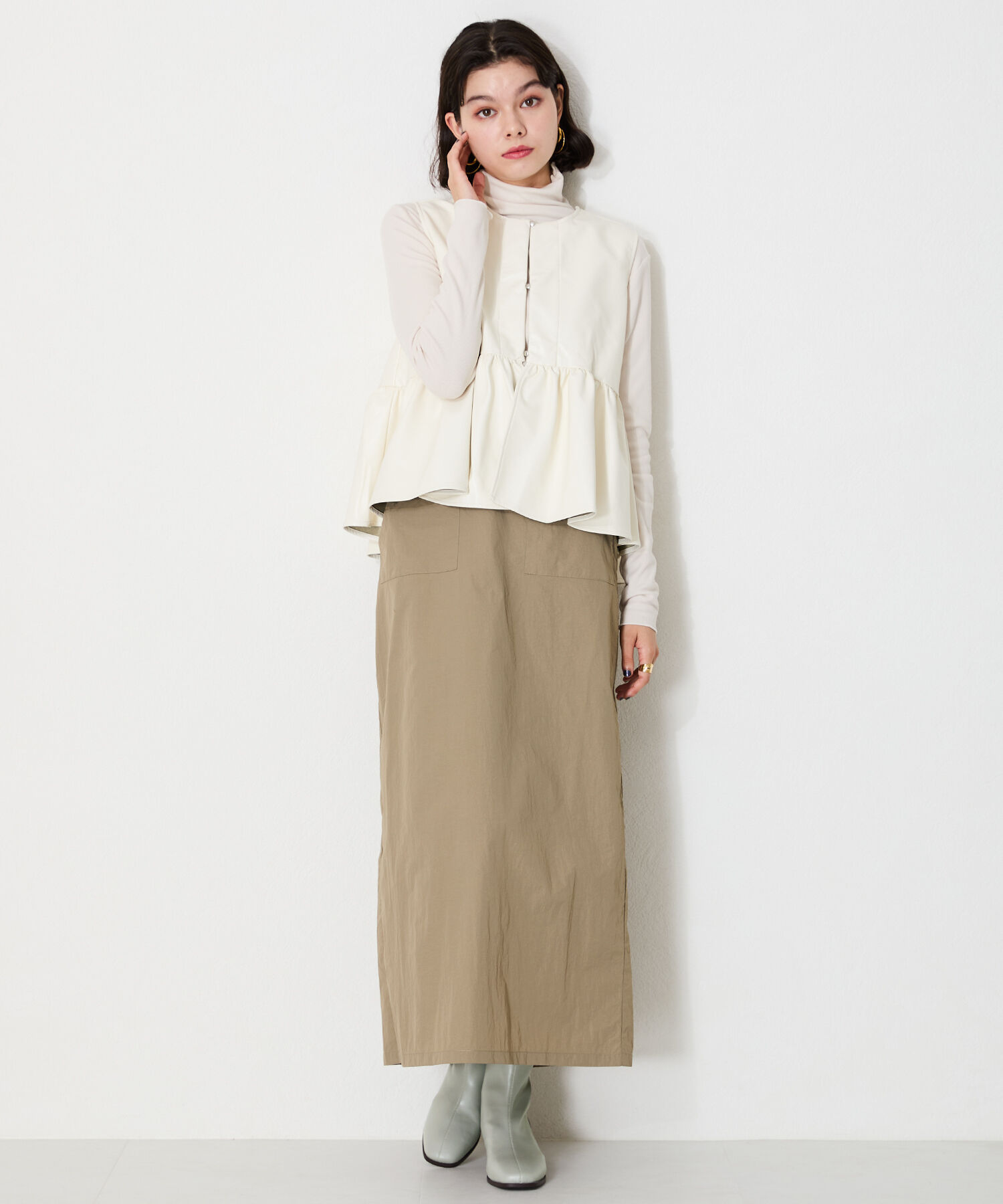 WA Oriental TRaffic「バック ジップ スクエアトゥ ストレッチ ブーツ /42403」|ショートブーツ|