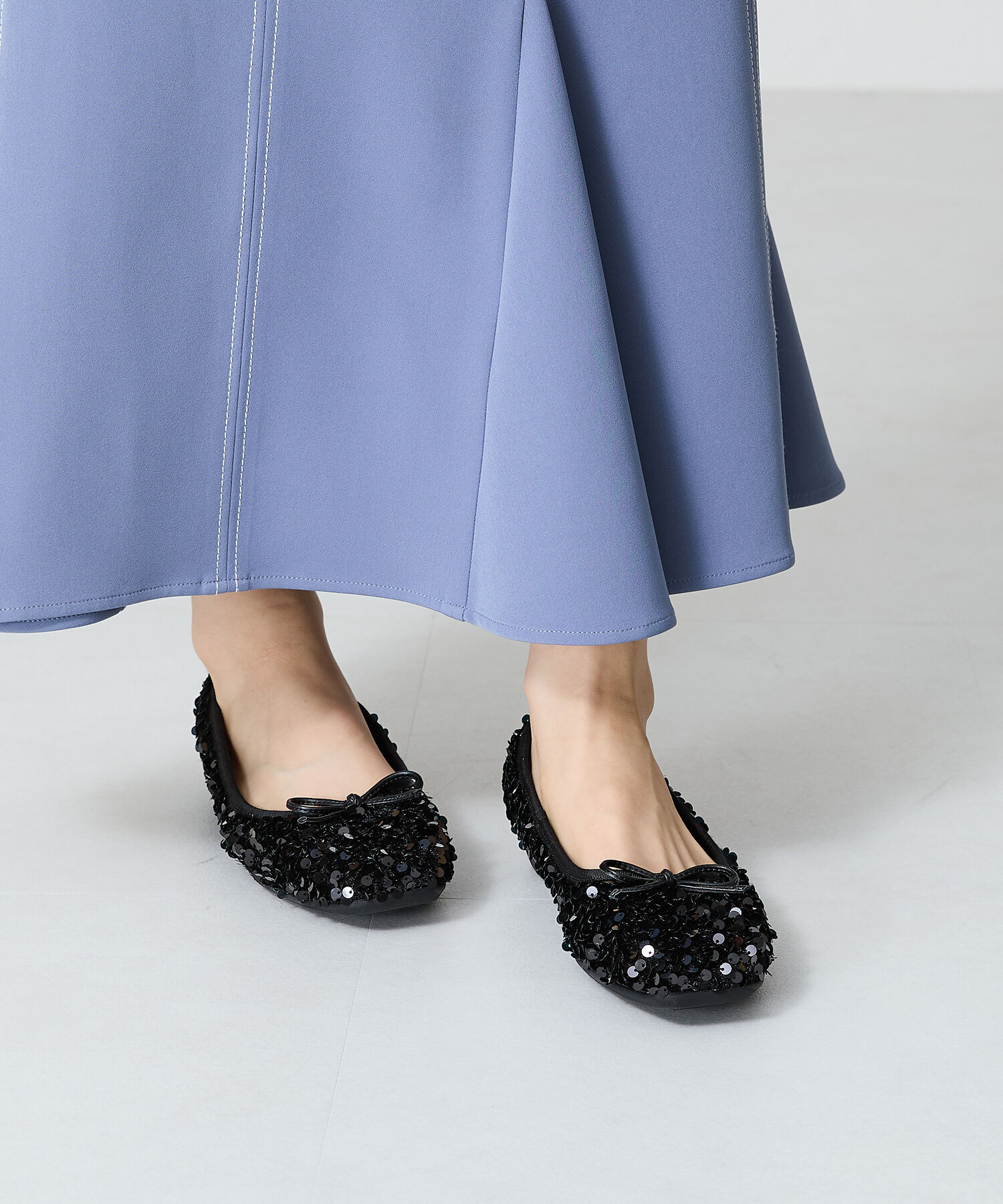 ORiental TRaffic「【跳べるパンプス/シリーズ累計１５０万足突破】スパンコール スクエアトゥ バレエシューズ R-3216」|パンプス|