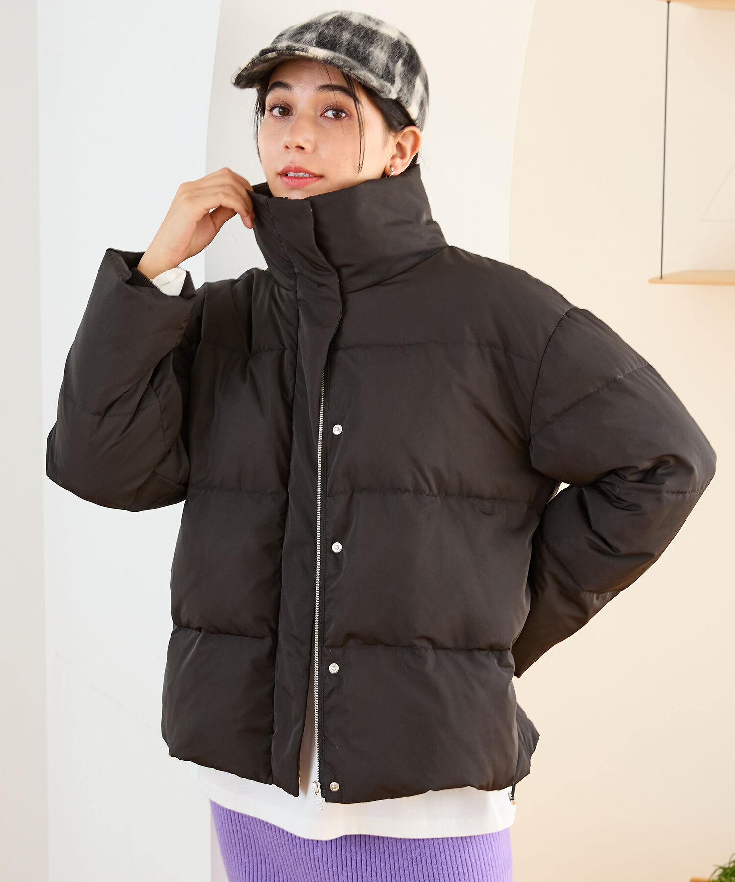 ORiental TRaffic「スタンドネック ボリューム ダウン ジャケット /MO43D01」|ダウン|