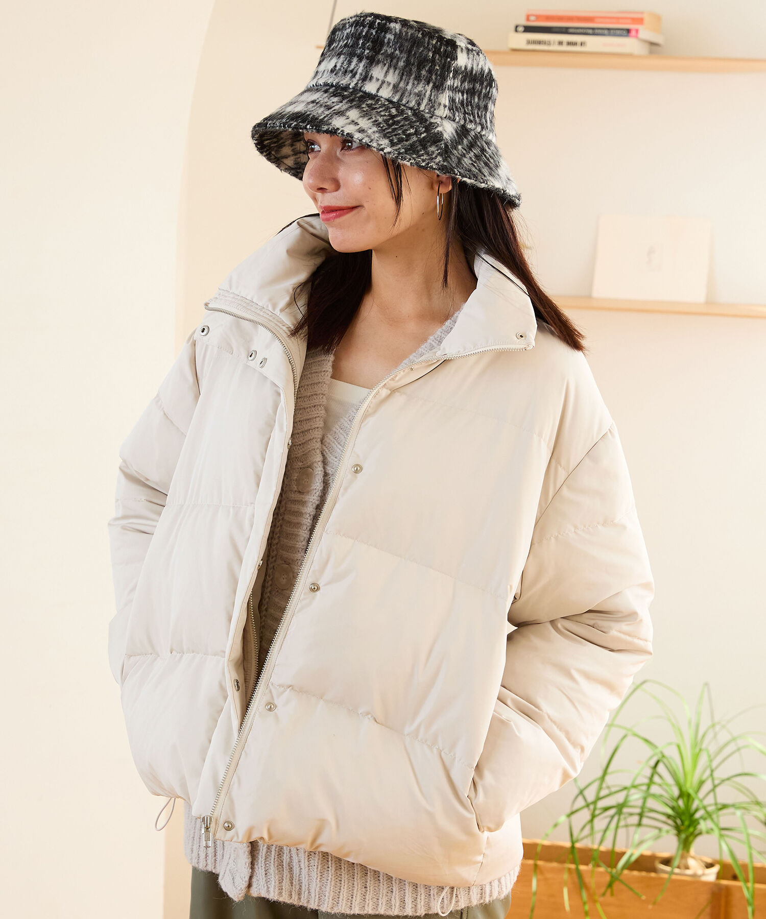 ORiental TRaffic「スタンドネック ボリューム ダウン ジャケット /MO43D01」|ダウン|