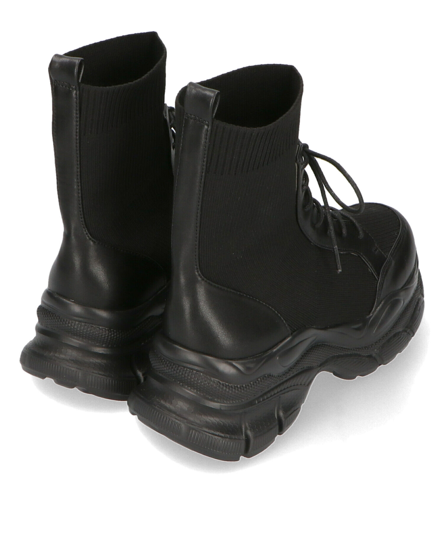 ORiental TRaffic「スニーカーソール ニット レースアップブーツ/41434 厚底」|ショートブーツ|