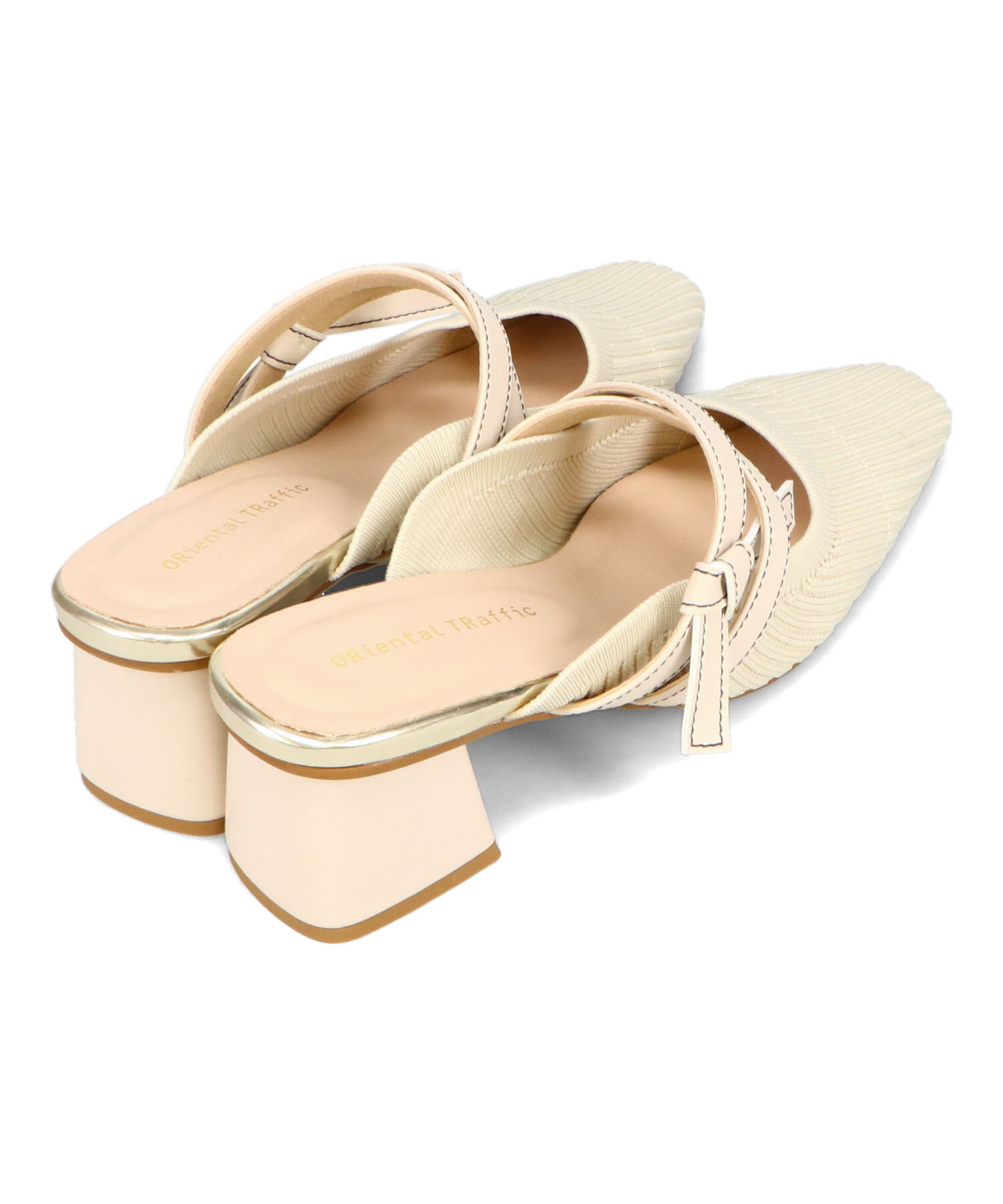 ORiental TRaffic「ニット&times;リボンミュールパンプス/51120 パンプス ミュール ニット 人気 売れてる」|パンプス|