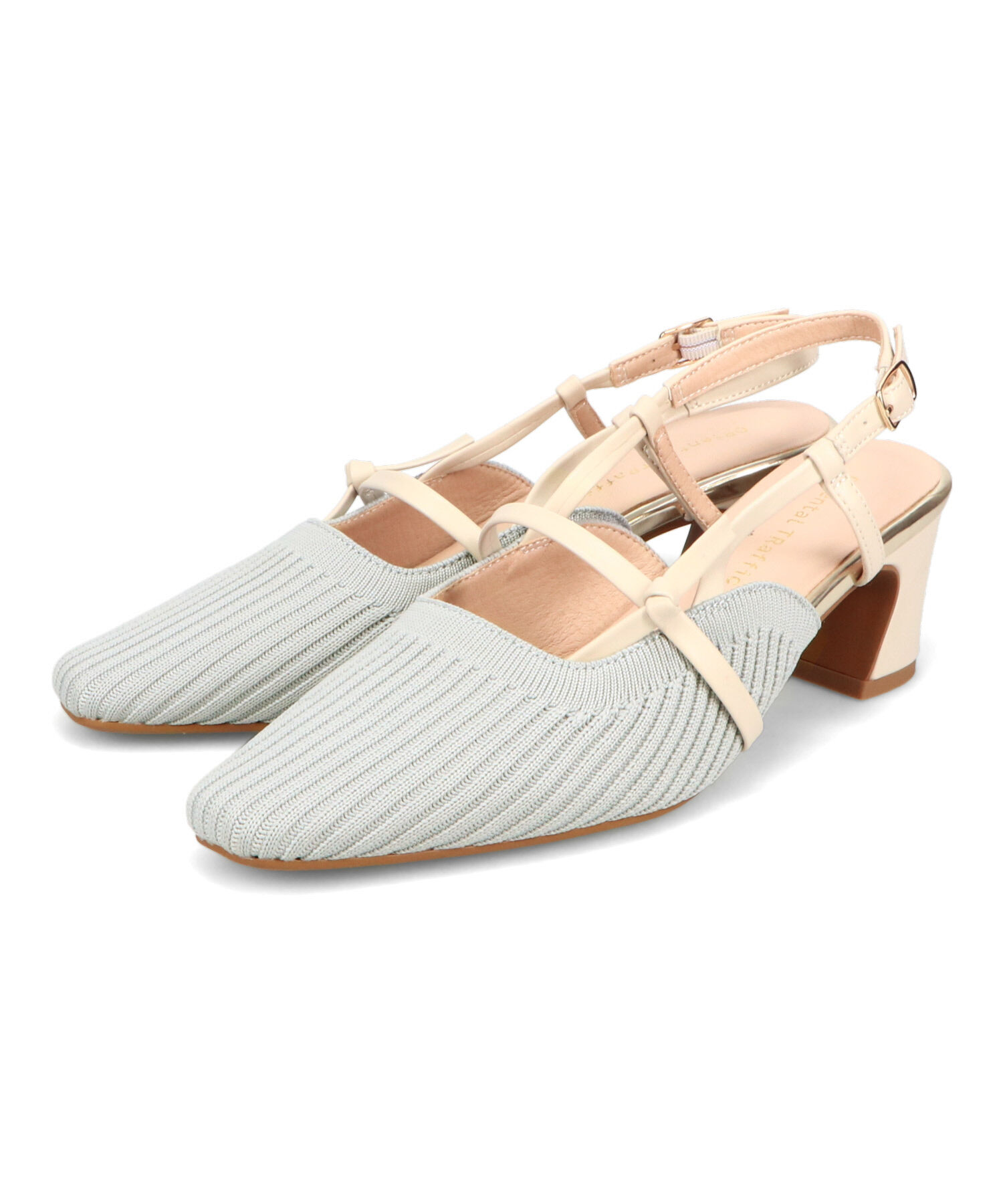 ORiental TRaffic「リブニット細ストラップパンプス/51114 人気 トレンド 売れてる パンプス ニット」|パンプス|