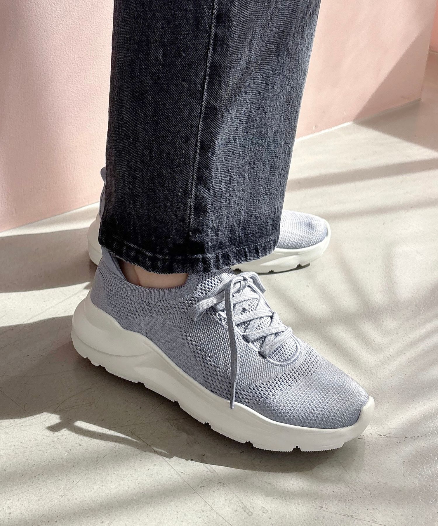 ORiental TRaffic「 【瞬間フィット】 ニットスニーカー /OT3757 軽量 歩きやすい 楽ちん ハンズフリー」|スニーカー|