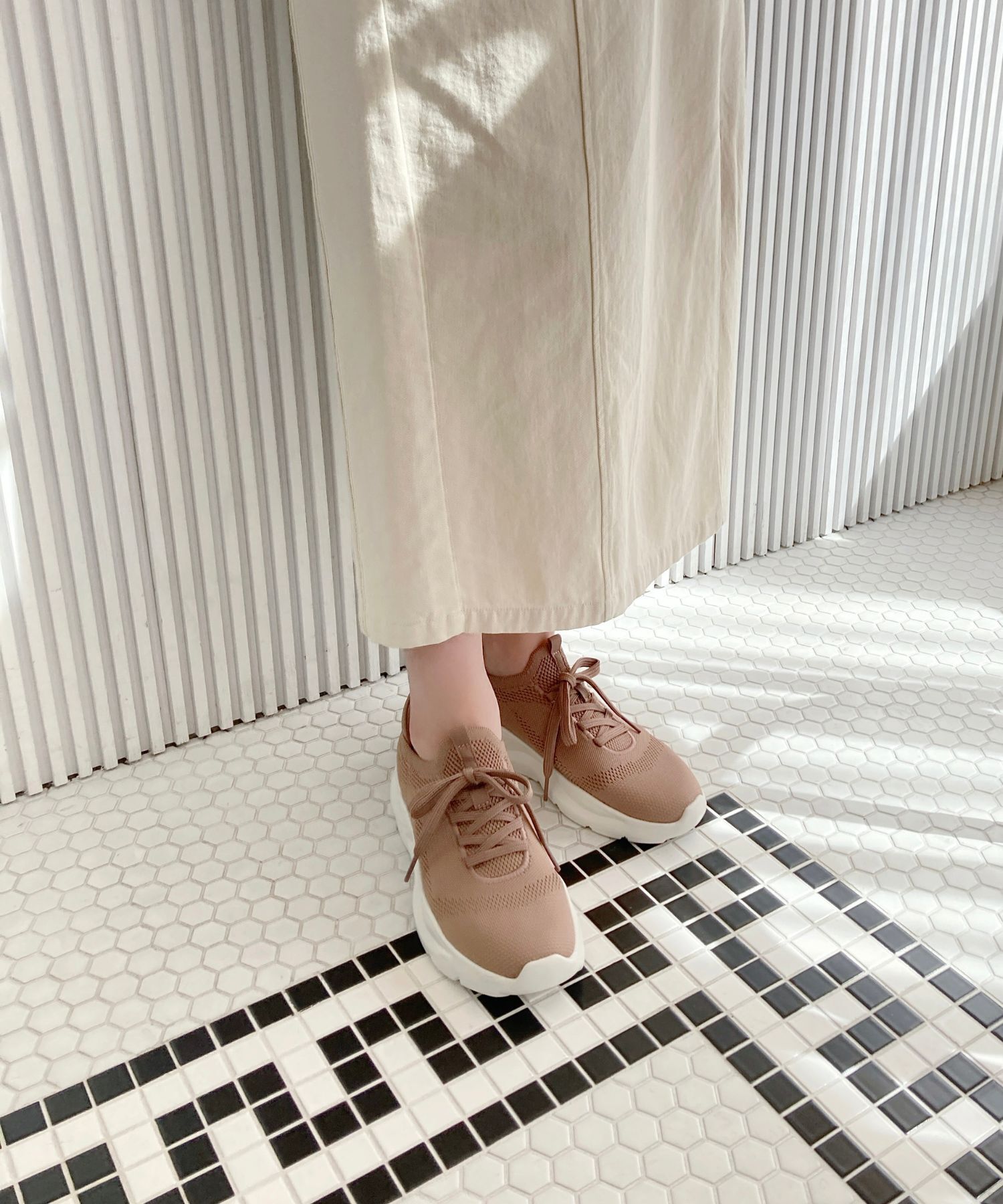 ORiental TRaffic「 【瞬間フィット】 ニットスニーカー /OT3757 軽量 歩きやすい 楽ちん ハンズフリー」|スニーカー|