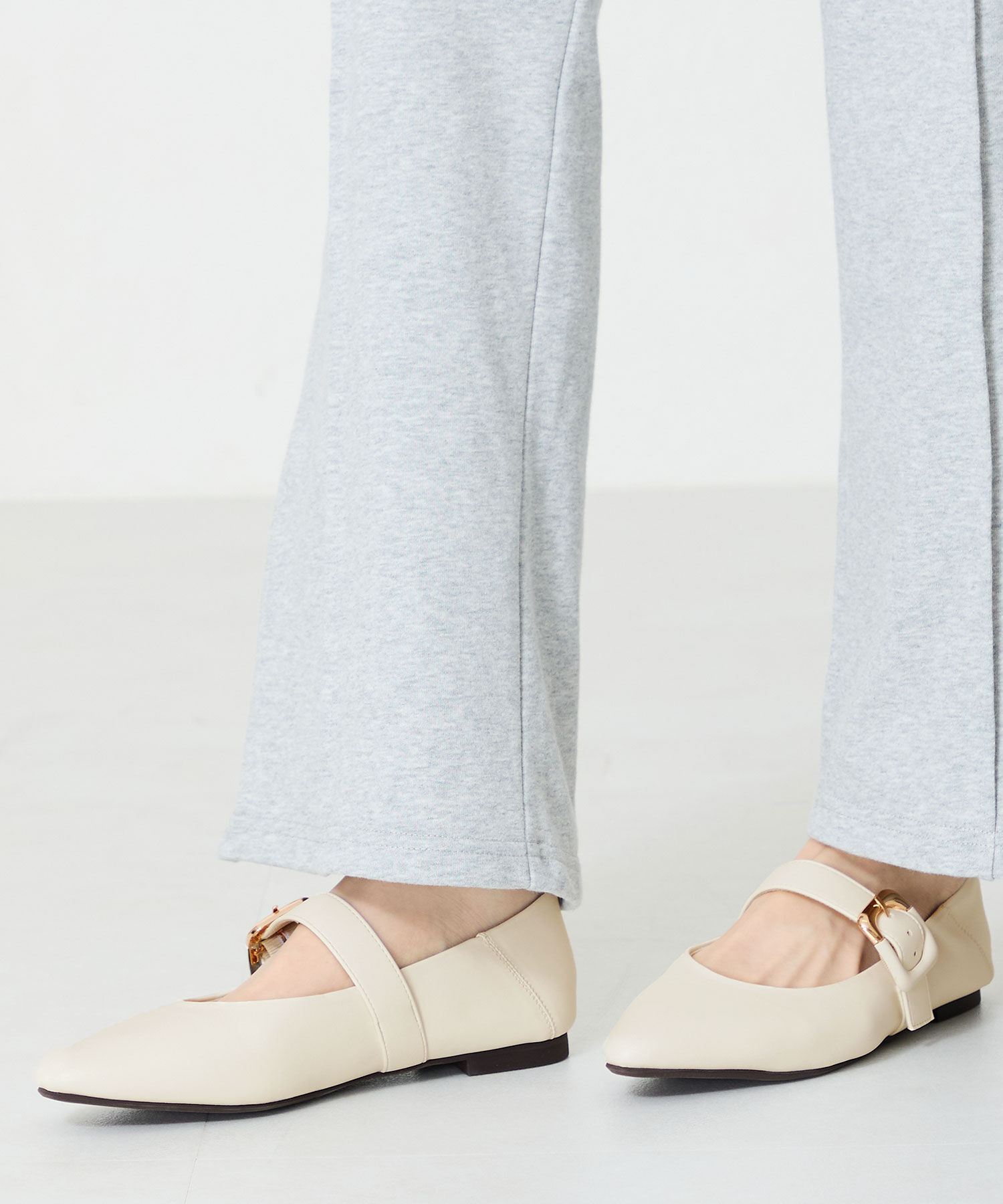 WA Oriental TRaffic「配色バックル柔らかフラットパンプス/52118 パンプス フィット クッション 人気 トレンド」|パンプス|