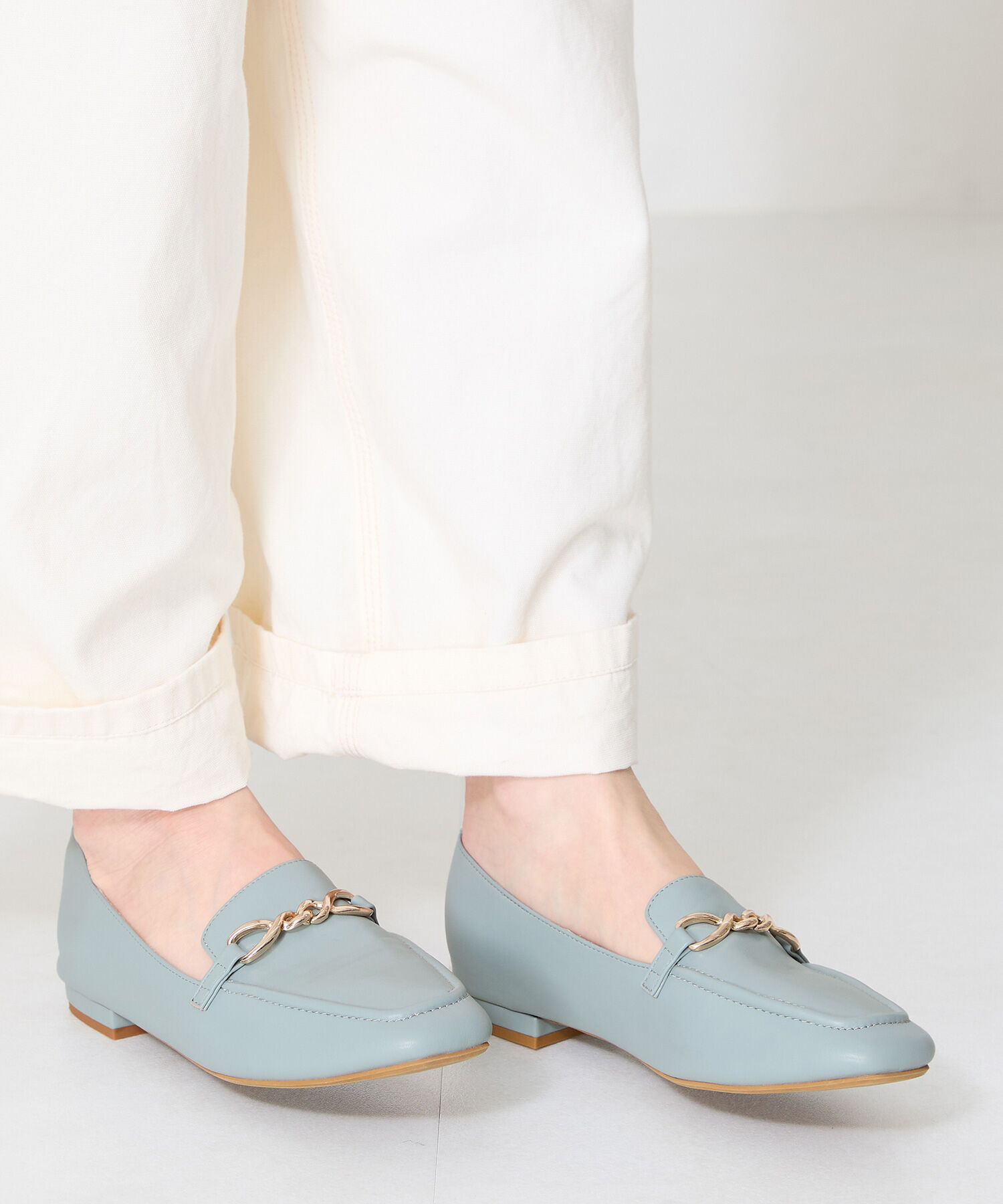 WA Oriental TRaffic「ねじりチェーンモチーフ ローファー /52116 フラット オフィス 通勤靴 柔らかい」|パンプス|