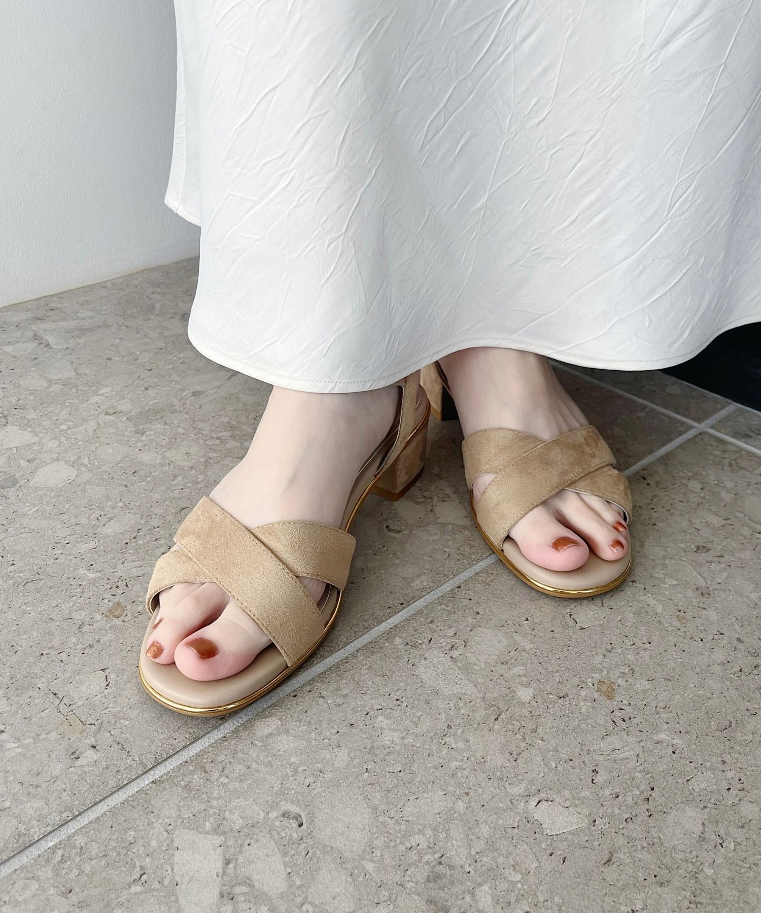 ORiental TRaffic「【WEB限定】クロスストラップメタリックラインサンダル/55201 サンダル トレンド 人気」|サンダル|